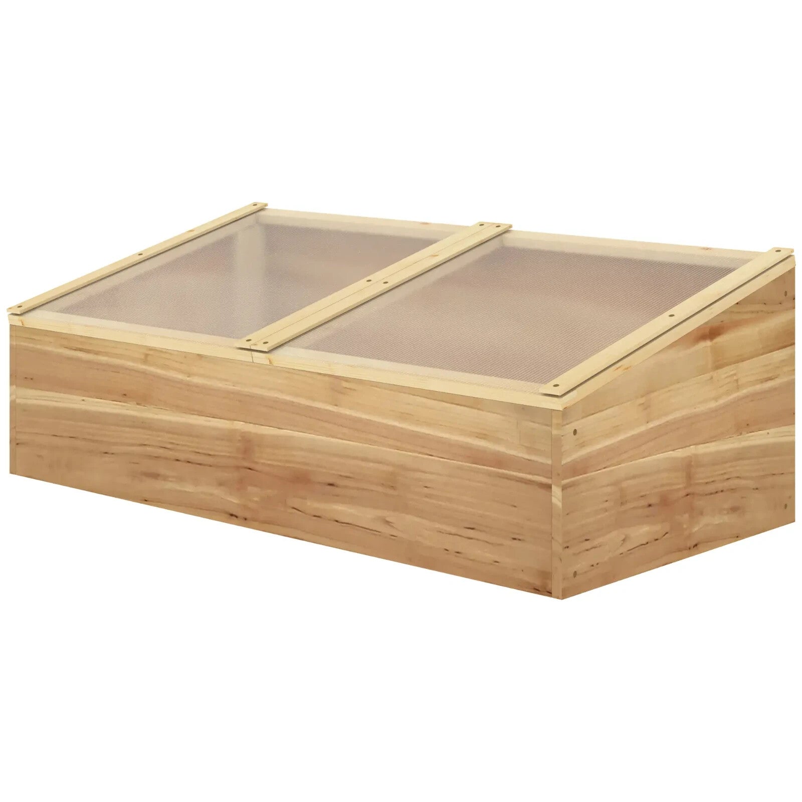 100x50x36cm Wooden Cold Frame Greenhouse with Polycarbonate Panels and Roof - Home and Garden Furniture Shop - rustic - furniture
