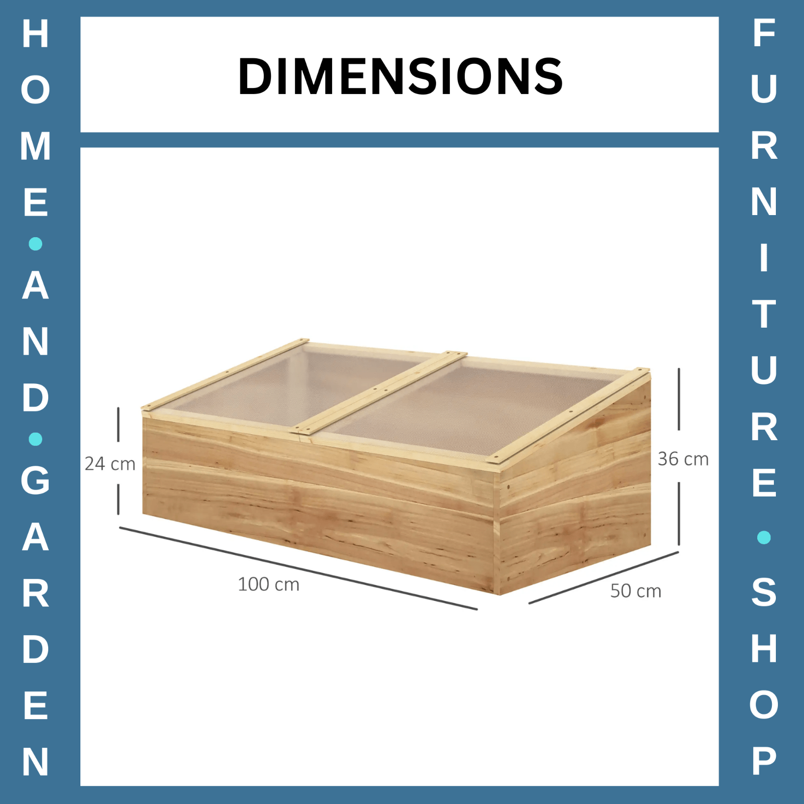 100x50x36cm Wooden Cold Frame Greenhouse with Polycarbonate Panels and Roof - Home and Garden Furniture Shop - rustic - furniture