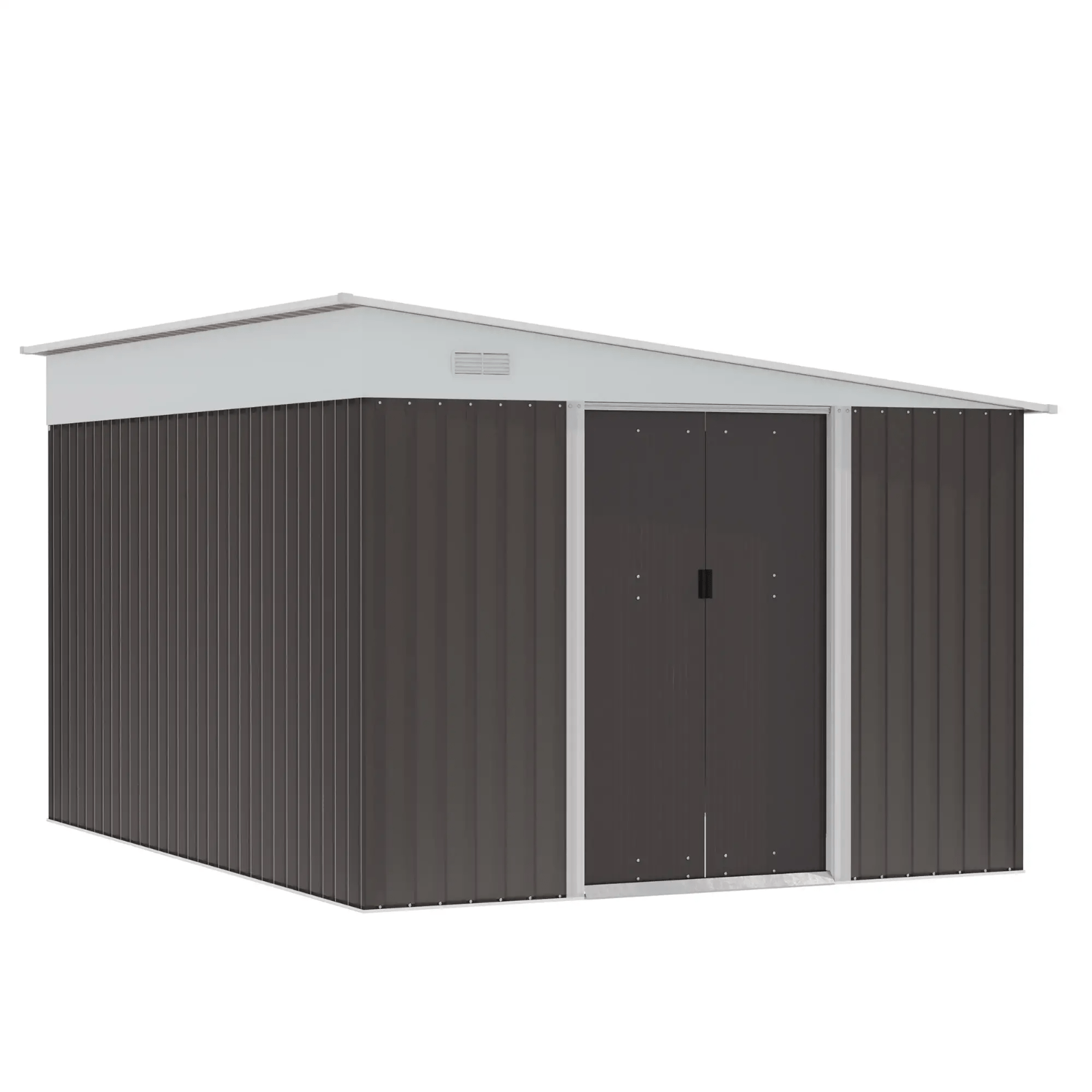11 x 9ft Metal Garden Shed Large Outdoor Tool Storage House Lockable Double Door - Home and Garden Furniture Shop - rustic - furniture