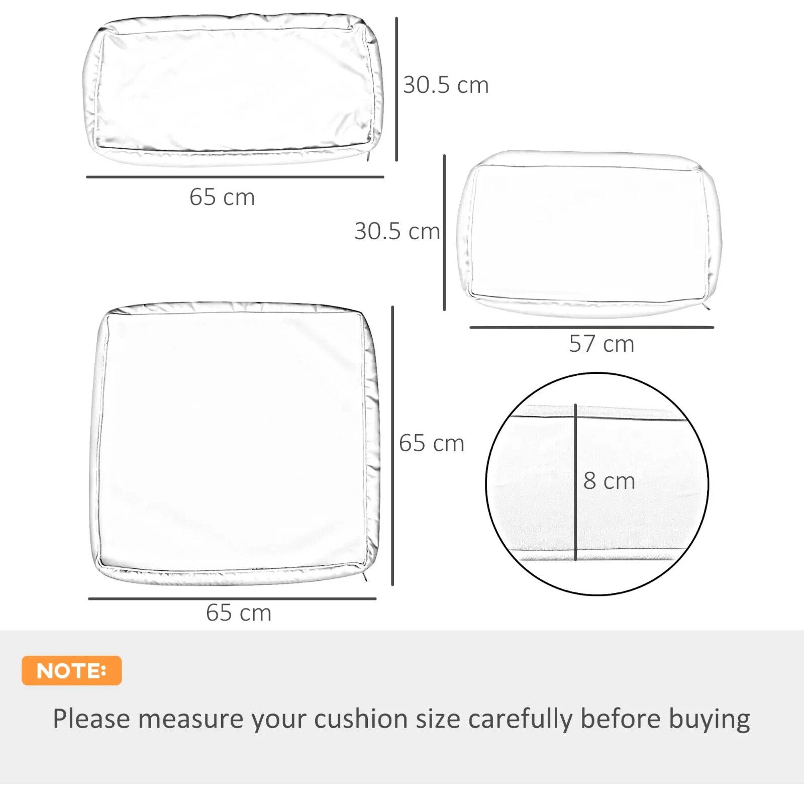 12 Pcs Cushion Replacement Set for Outdoor Garden Rattan Sofa Furniture Seating - Home and Garden Furniture Shop - #rustic - furniture#