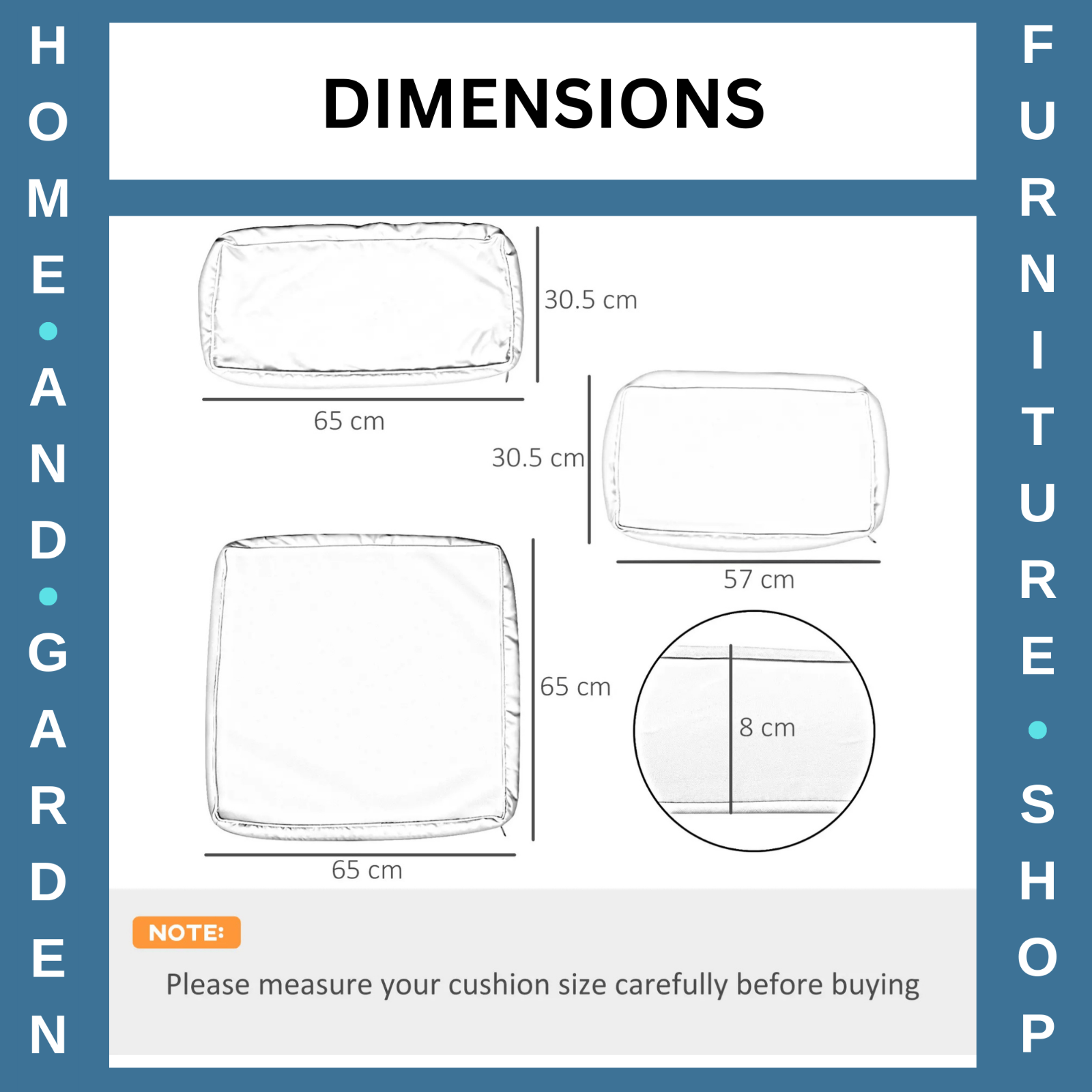 12 Pcs Cushion Replacement Set for Outdoor Garden Rattan Sofa Furniture Seating - Home and Garden Furniture Shop - #rustic - furniture#