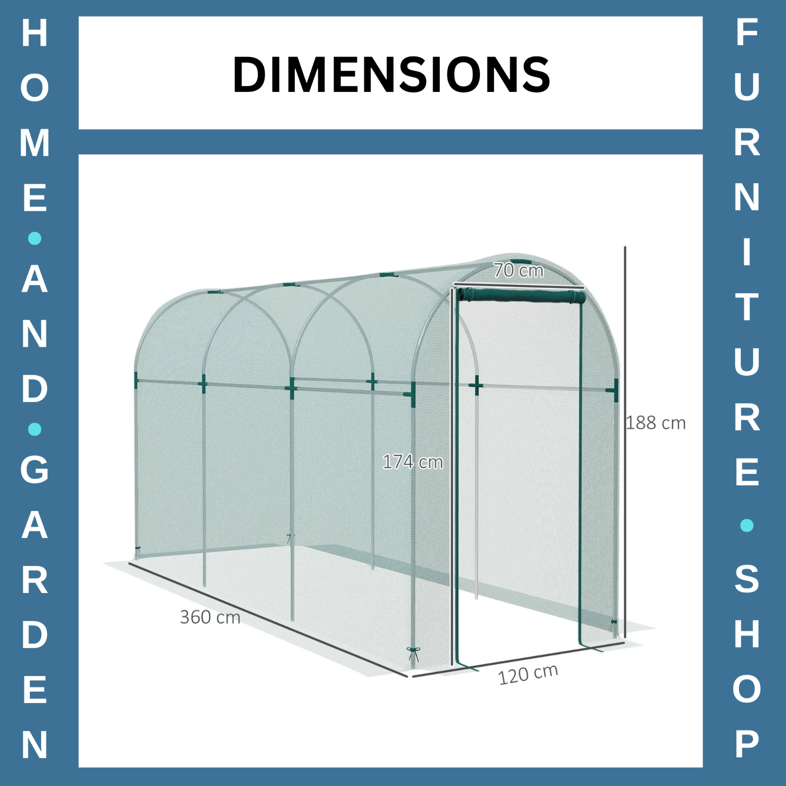 1.2 x 3.6 x 1.9 m Galvanised Steel Fruit Cage Protection Tent with Zipped Door - Home and Garden Furniture Shop - #rustic - furniture#