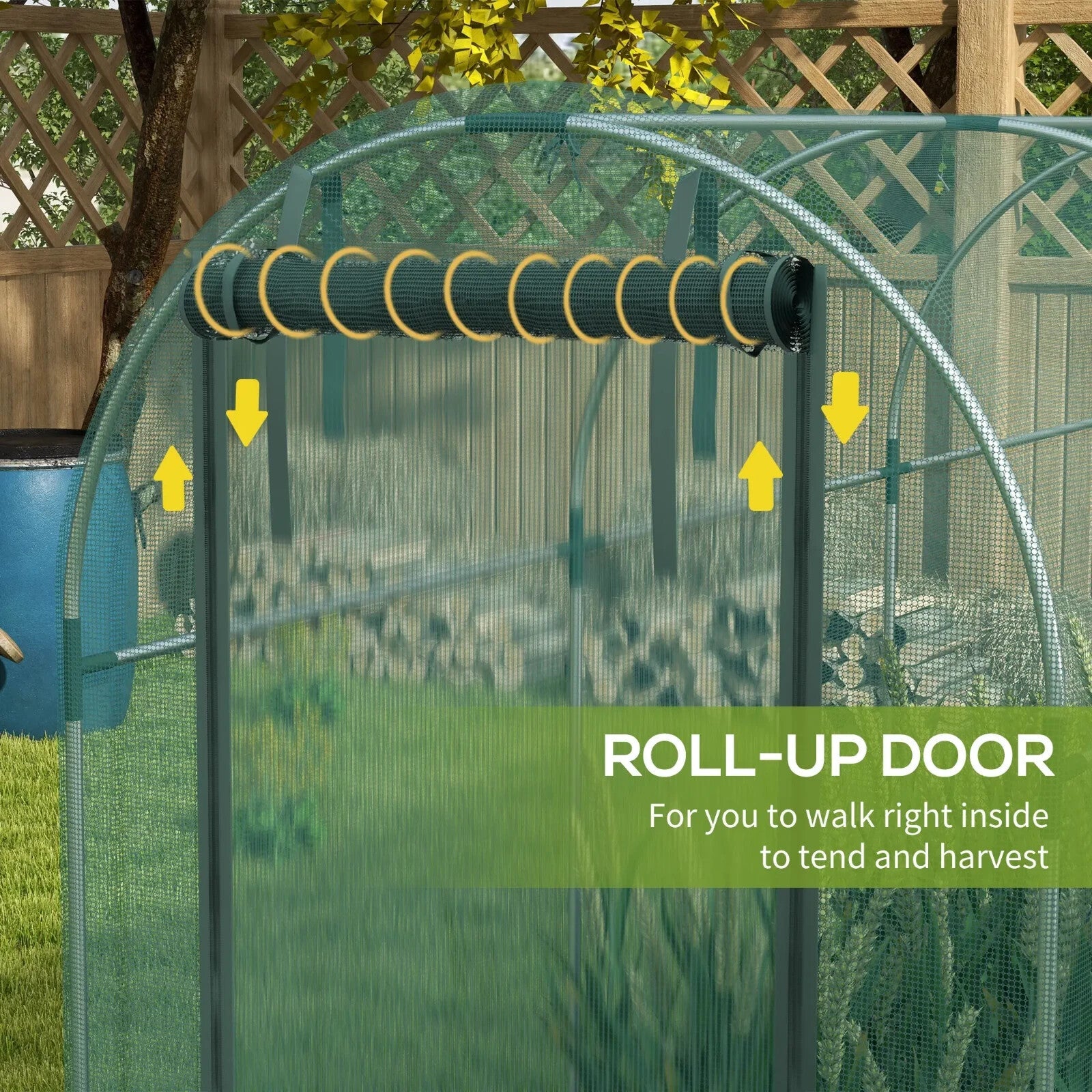 1.2 x 3.6 x 1.9 m Galvanised Steel Fruit Cage Protection Tent with Zipped Door - Home and Garden Furniture Shop - rustic - furniture