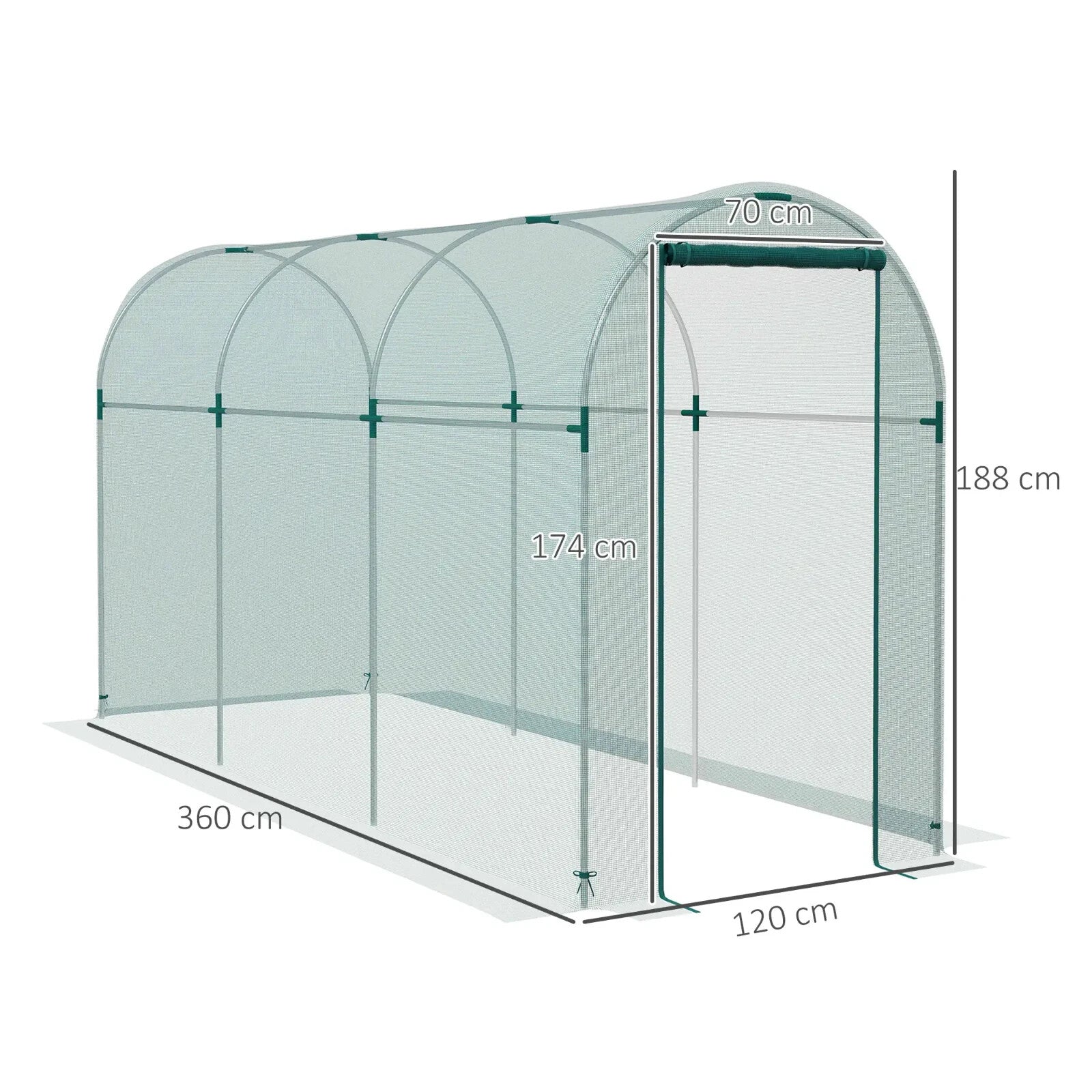 1.2 x 3.6 x 1.9 m Galvanised Steel Fruit Cage Protection Tent with Zipped Door - Home and Garden Furniture Shop - rustic - furniture