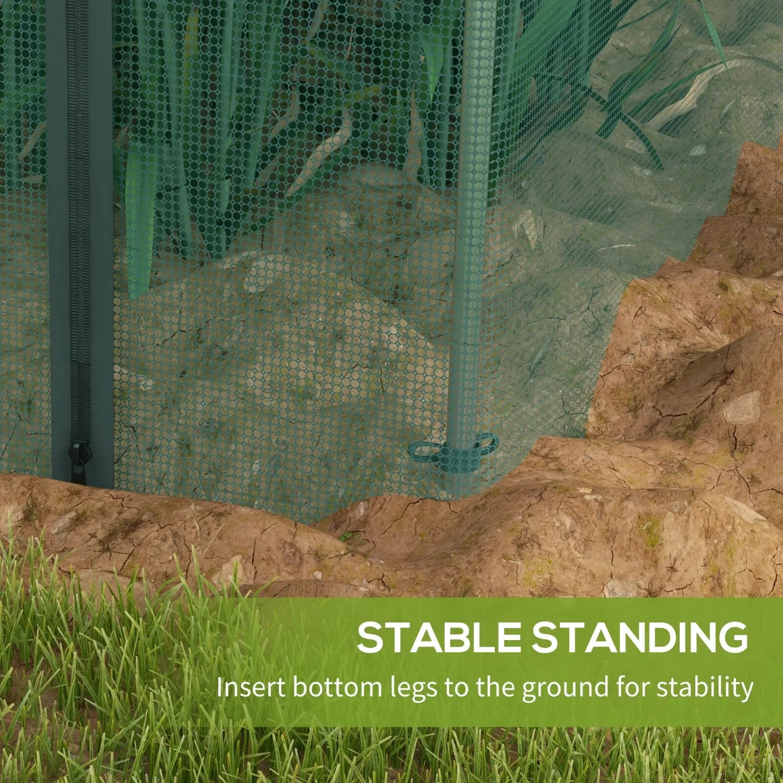 1.2 x 3.6 x 1.9 m Galvanised Steel Fruit Cage Protection Tent with Zipped Door - Home and Garden Furniture Shop - rustic - furniture