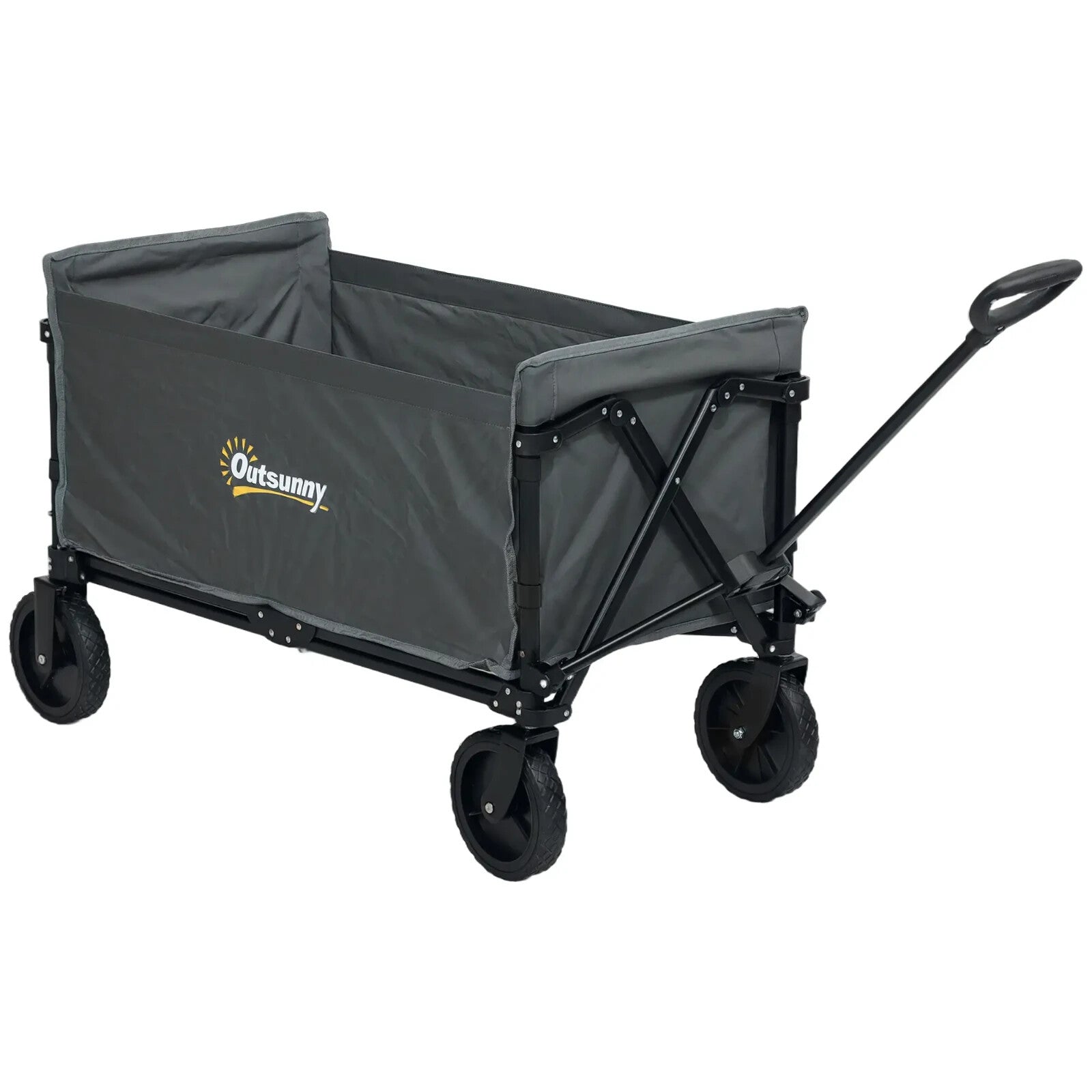 120L Folding Garden Trolley Cart Outdoor Collapsible Wagon with Wheels for Beach - Home and Garden Furniture Shop - rustic - furniture