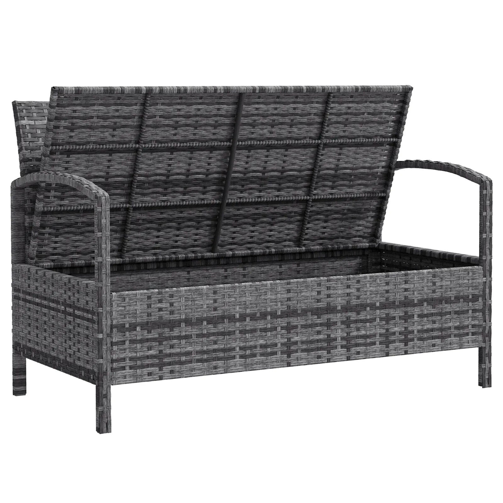 125L Outdoor Storage Garden Bench with Cushion Seat Patio Seating Box for Tools - Home and Garden Furniture Shop - #rustic - furniture#