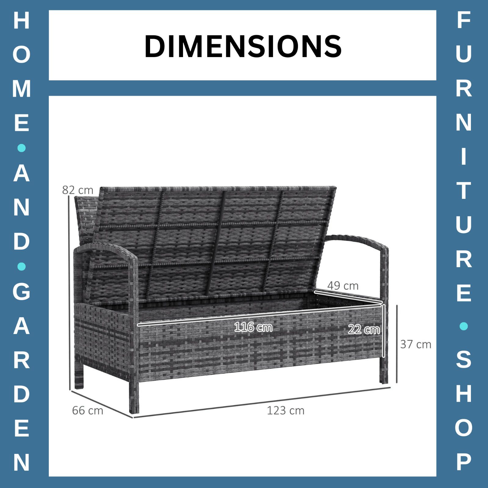 125L Outdoor Storage Garden Bench with Cushion Seat Patio Seating Box for Tools - Home and Garden Furniture Shop - #rustic - furniture#