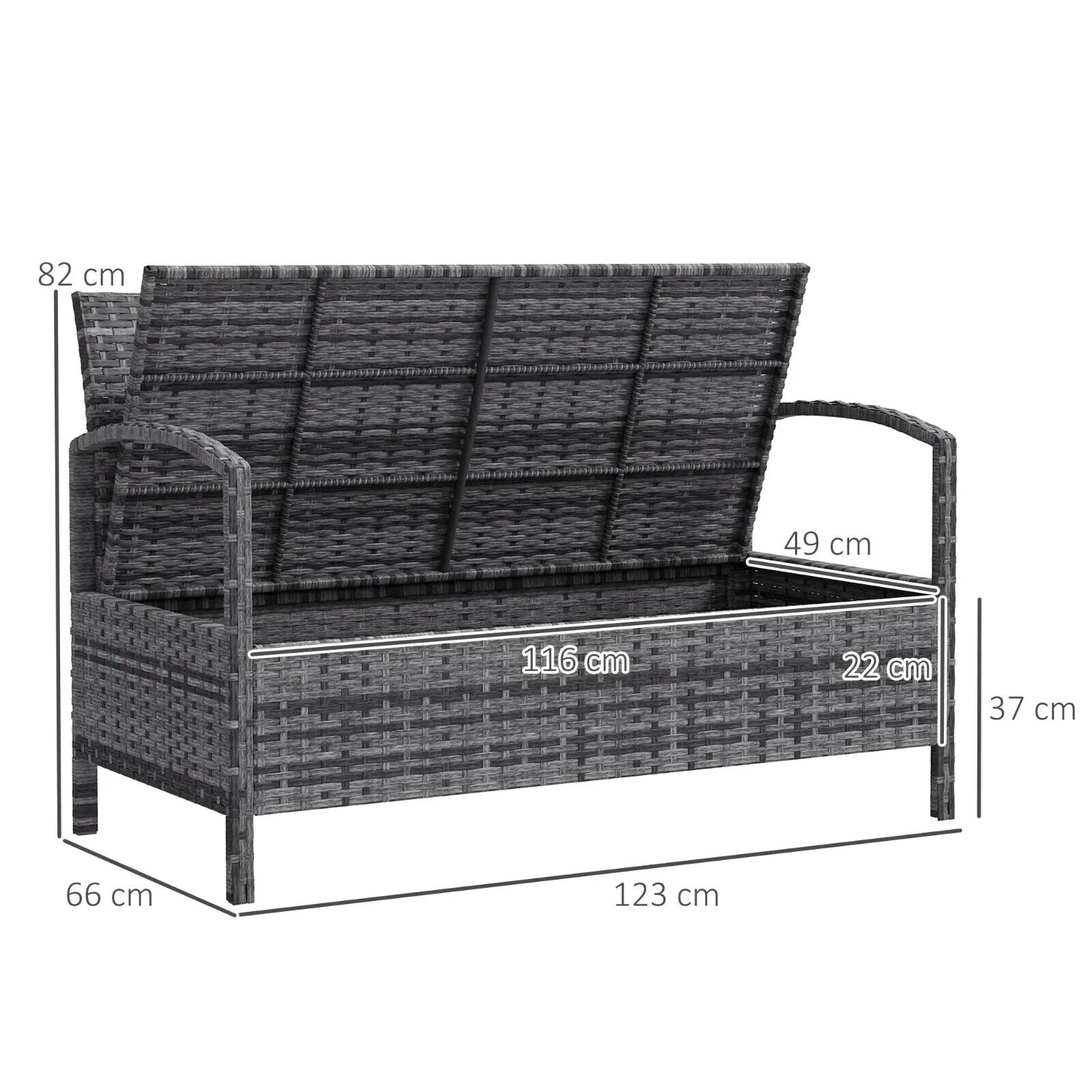 125L Outdoor Storage Garden Bench with Cushion Seat Patio Seating Box for Tools - Home and Garden Furniture Shop - #rustic - furniture#