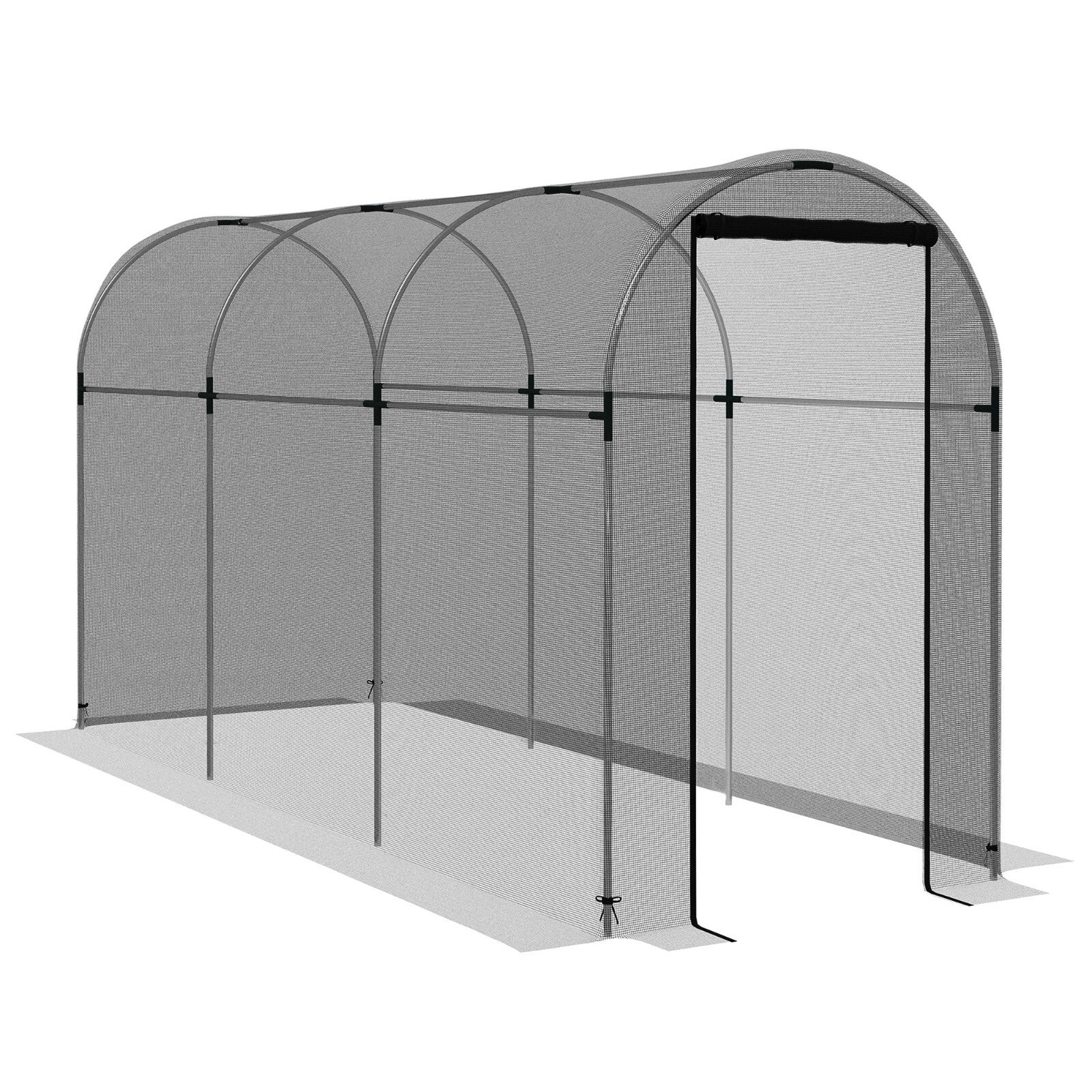 1.2x3.6x1.9m Fruit Cage Tent Galvanised Steel Plant Protection Netting Black - Home and Garden Furniture Shop - rustic - furniture