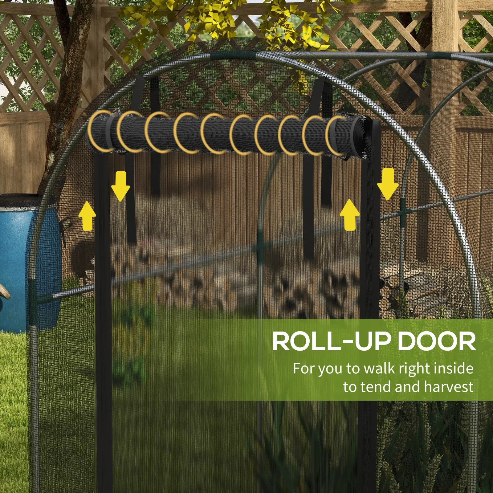 1.2x3.6x1.9m Fruit Cage Tent Galvanised Steel Plant Protection Netting Black - Home and Garden Furniture Shop - rustic - furniture