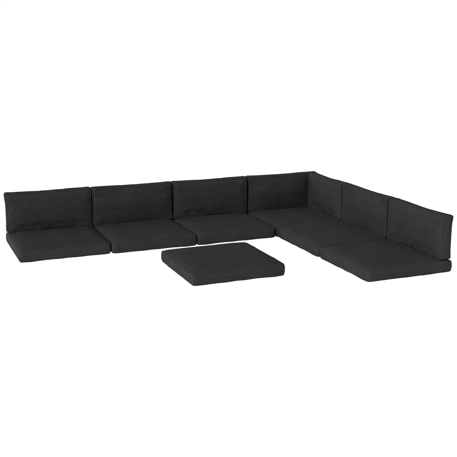 14 Piece Replacement Cushions for Rattan Garden Furniture Outdoor Seat Pad Black - Home and Garden Furniture Shop - #rustic - furniture#