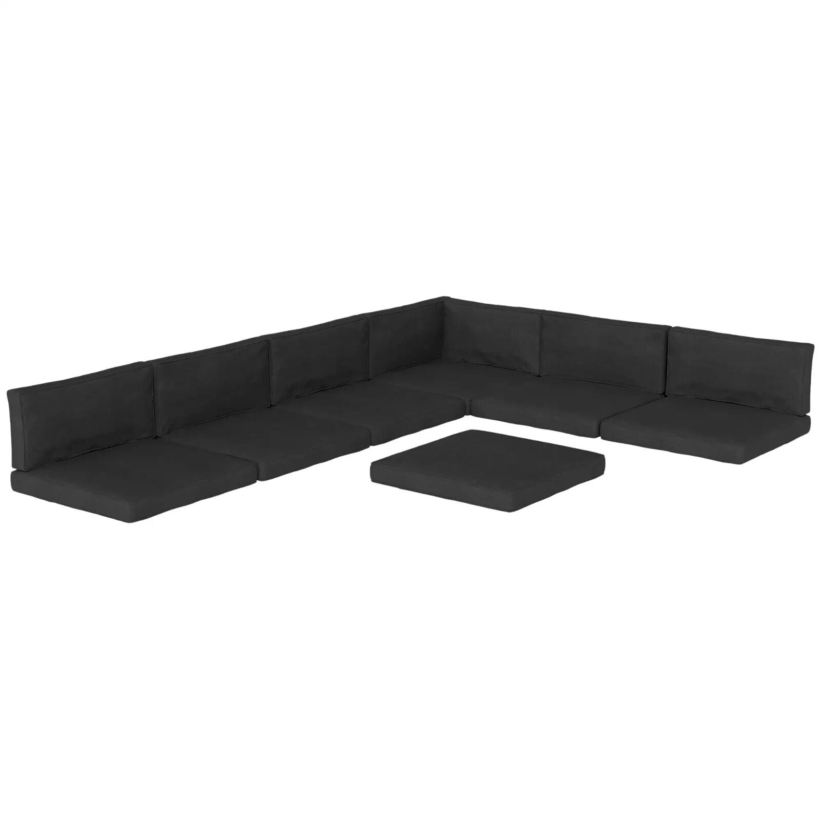 14 Piece Replacement Cushions for Rattan Garden Furniture Outdoor Seat Pad Black - Home and Garden Furniture Shop - #rustic - furniture#