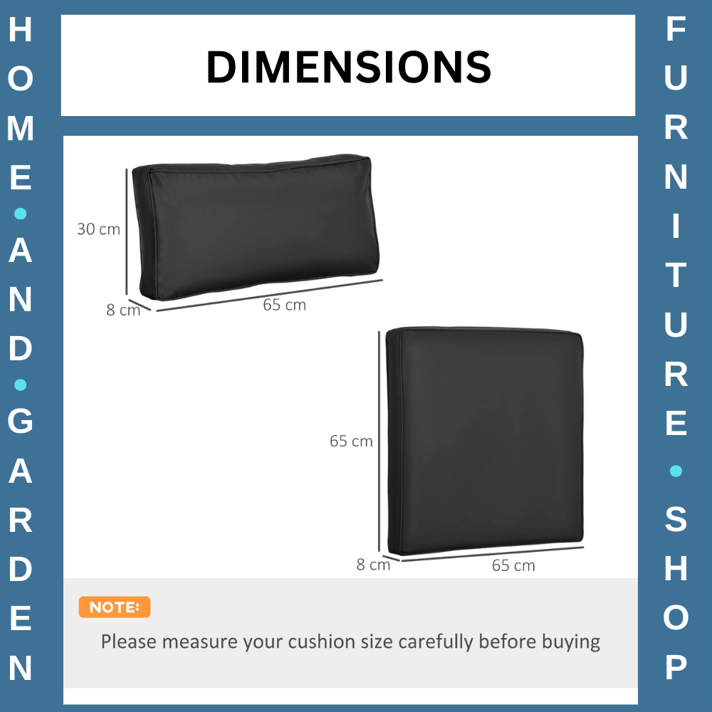14 Piece Replacement Cushions for Rattan Garden Furniture Outdoor Seat Pad Black - Home and Garden Furniture Shop - #rustic - furniture#
