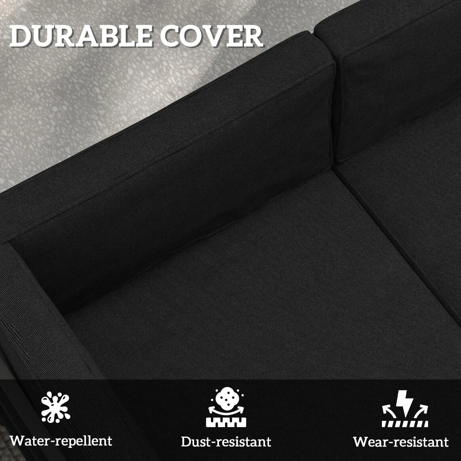 14 Piece Replacement Cushions for Rattan Garden Furniture Outdoor Seat Pad Black - Home and Garden Furniture Shop - #rustic - furniture#