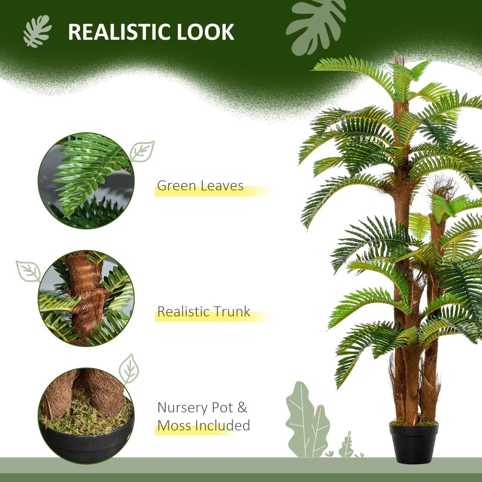 150cm Artificial Fern Plant in Pot for Home or Office Lifelike Greenery Decor - Home and Garden Furniture Shop - rustic - furniture