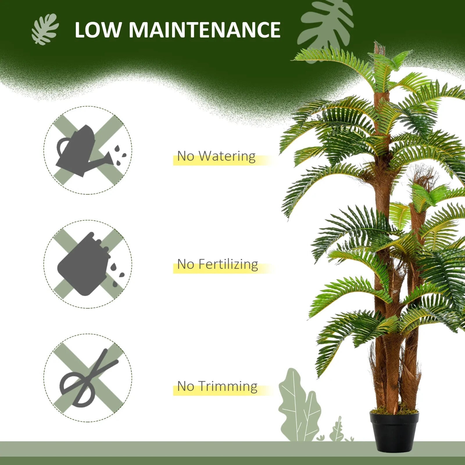 150cm Artificial Fern Plant in Pot for Home or Office Lifelike Greenery Decor - Home and Garden Furniture Shop - rustic - furniture
