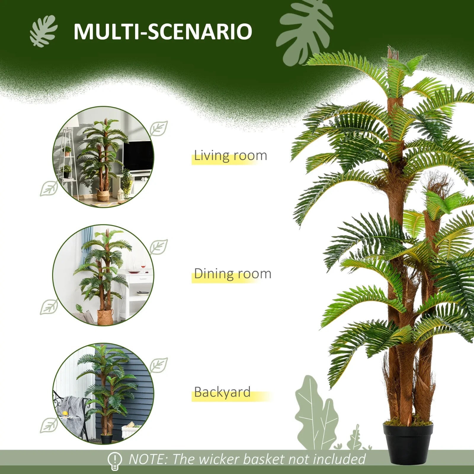 150cm Artificial Fern Plant in Pot for Home or Office Lifelike Greenery Decor - Home and Garden Furniture Shop - rustic - furniture