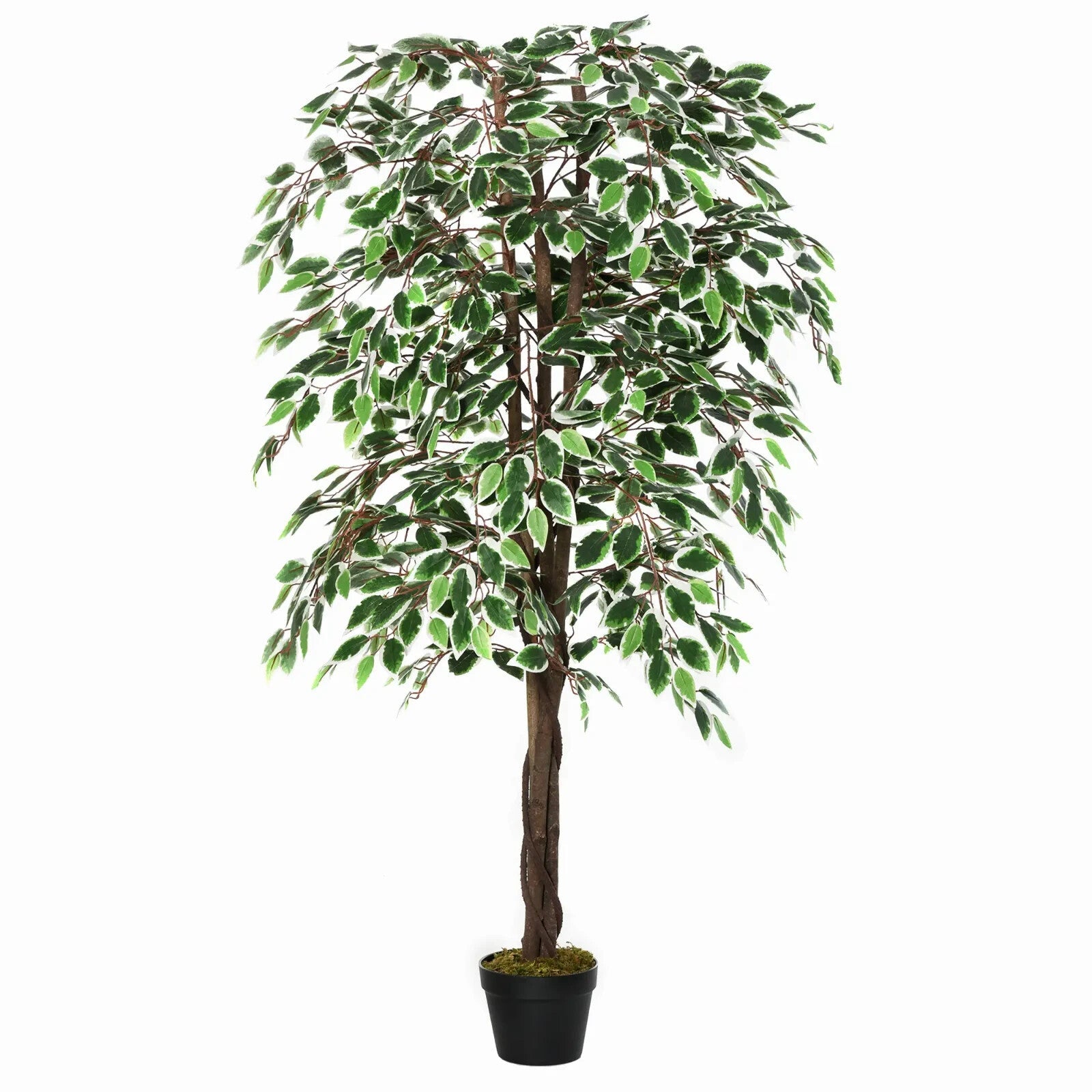 160cm Artificial Ficus Tree in Pot for Indoor Home Lifelike Greenery Decor Green - Home and Garden Furniture Shop - rustic - furniture