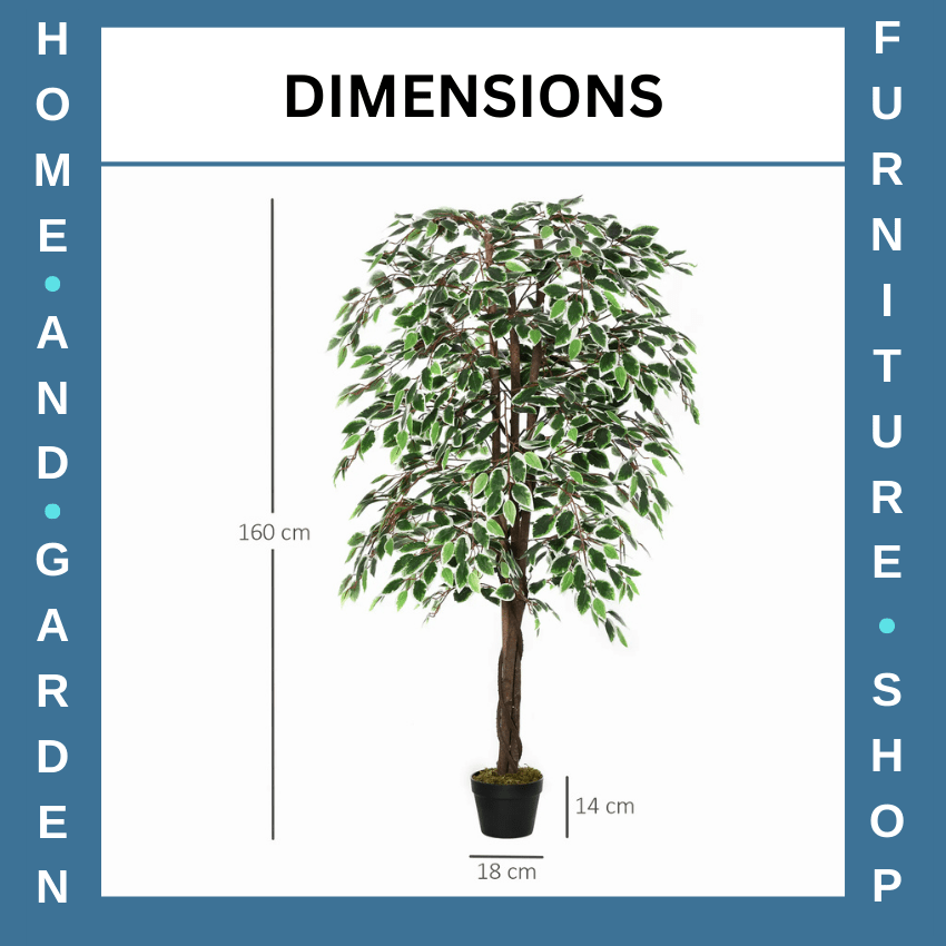 160cm Artificial Ficus Tree in Pot for Indoor Home Lifelike Greenery Decor Green - Home and Garden Furniture Shop - rustic - furniture