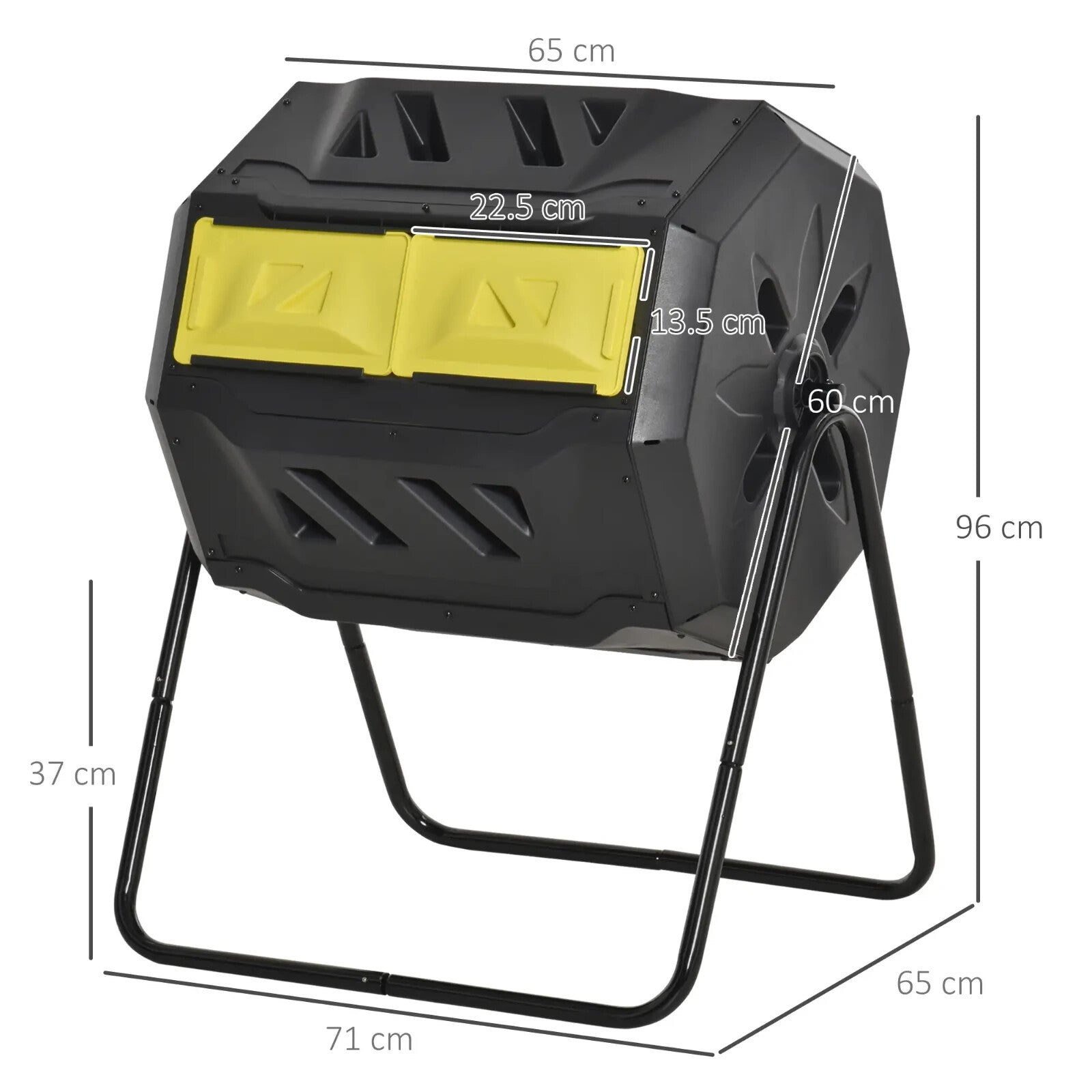 160L Rotating Garden Compost Bin Dual Chamber Tumbling Composter w/ Sliding Door - Home and Garden Furniture Shop - rustic - furniture
