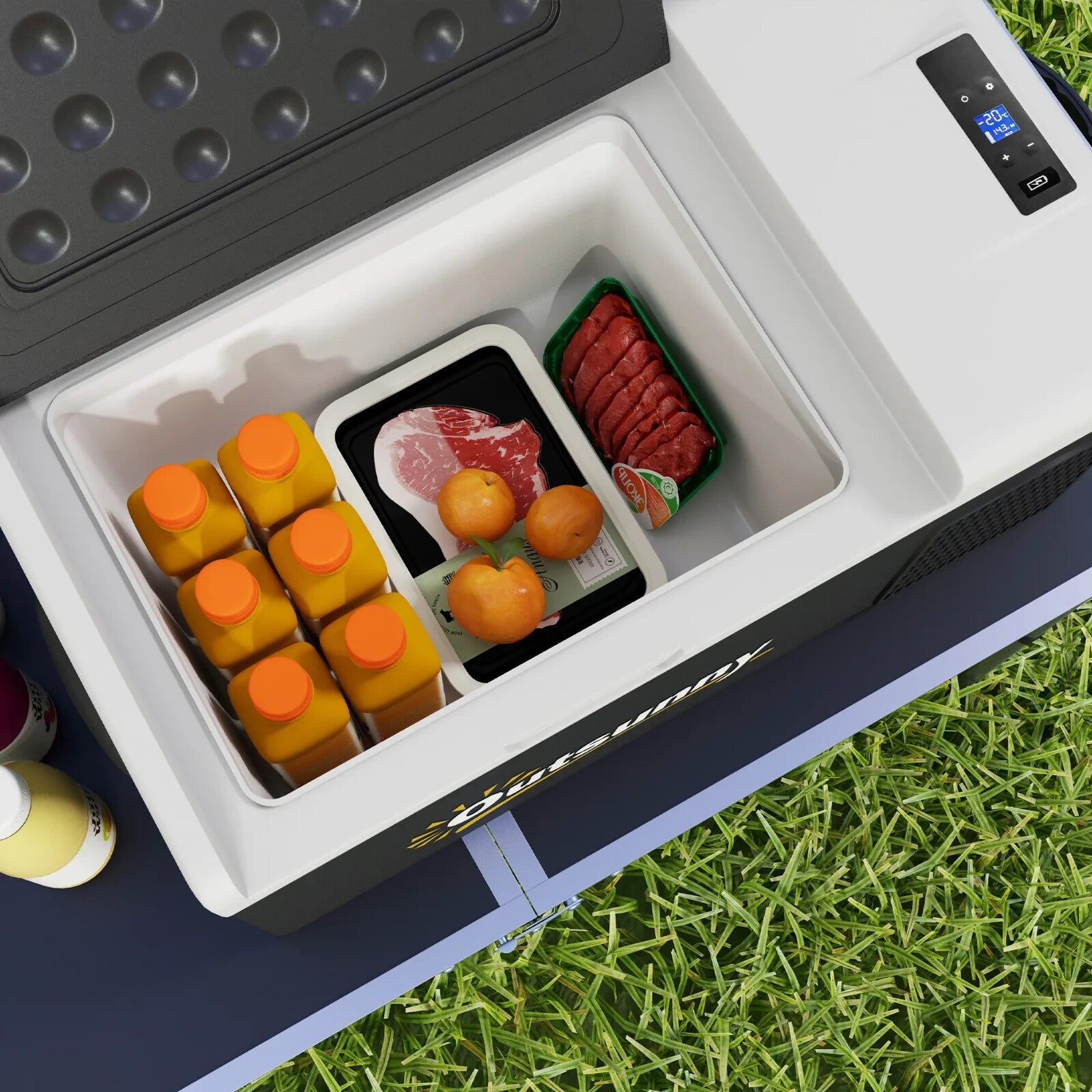 16L Portable Car Fridge Freezer 20℃ to 10℃ Adjustable Temperature DC 12V/24V - Home and Garden Furniture Shop - rustic - furniture