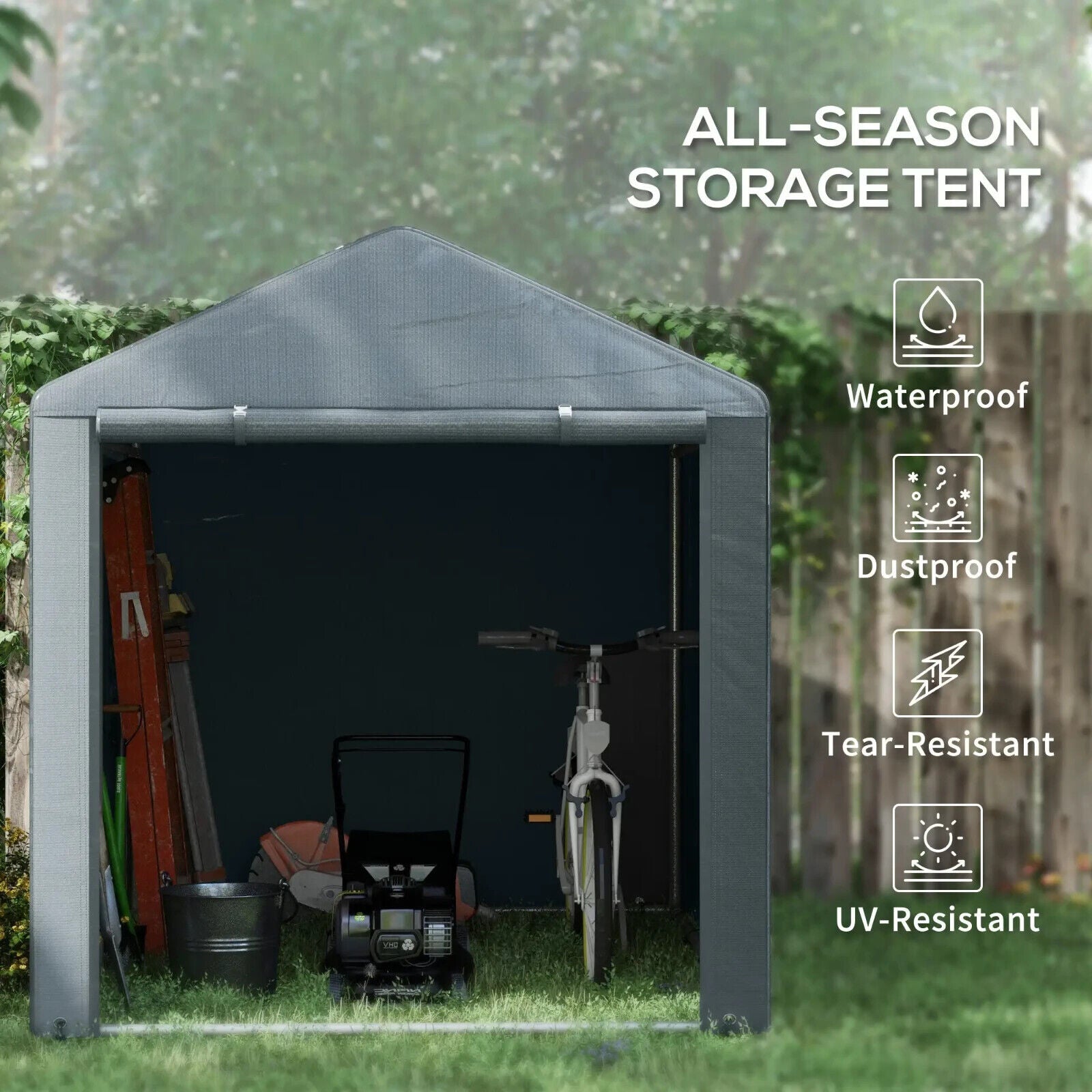 1.6x2.2m Outdoor Garden Storage Shed Tent with Accessories Waterproof Cover - Home and Garden Furniture Shop - #rustic - furniture#