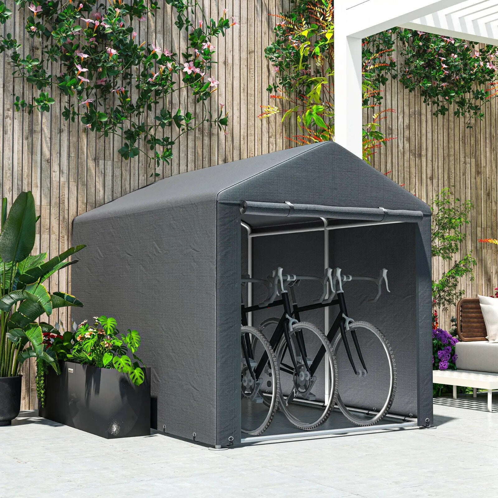 1.6x2.2m Outdoor Garden Storage Shed Tent with Accessories Waterproof Cover - Home and Garden Furniture Shop - #rustic - furniture#