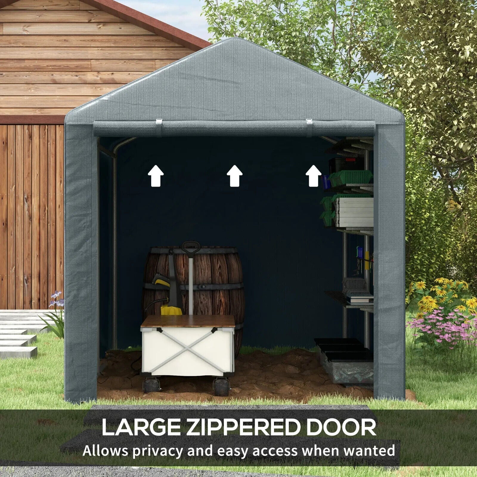 1.6x2.2m Outdoor Garden Storage Shed Tent with Accessories Waterproof Cover - Home and Garden Furniture Shop - #rustic - furniture#