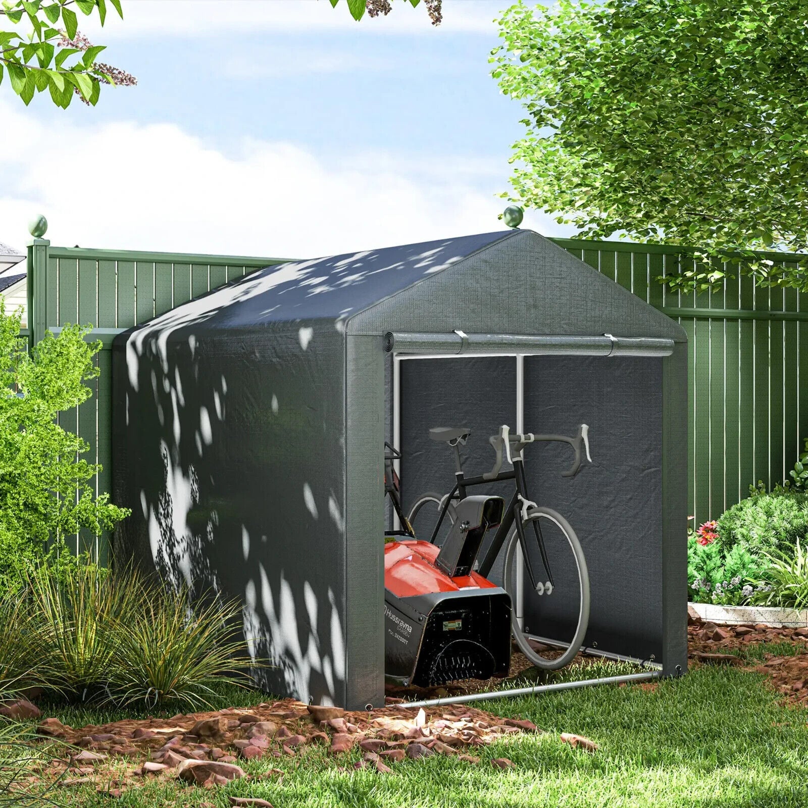 1.6x2.2m Outdoor Garden Storage Shed Tent with Accessories Waterproof Cover - Home and Garden Furniture Shop - #rustic - furniture#