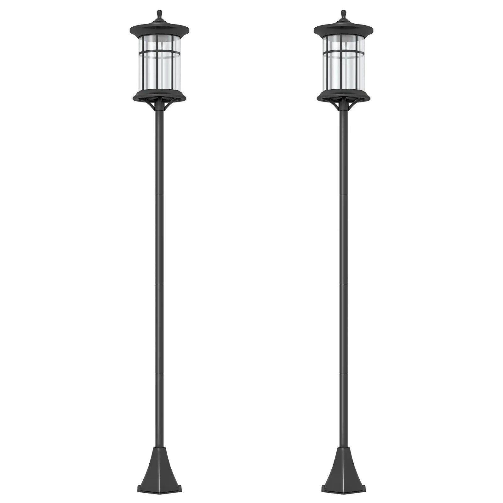 1.8 m LED Garden Lamp Post Solar Lights Waterproof Lighting for Patio Pathway - Home and Garden Furniture Shop - rustic - furniture