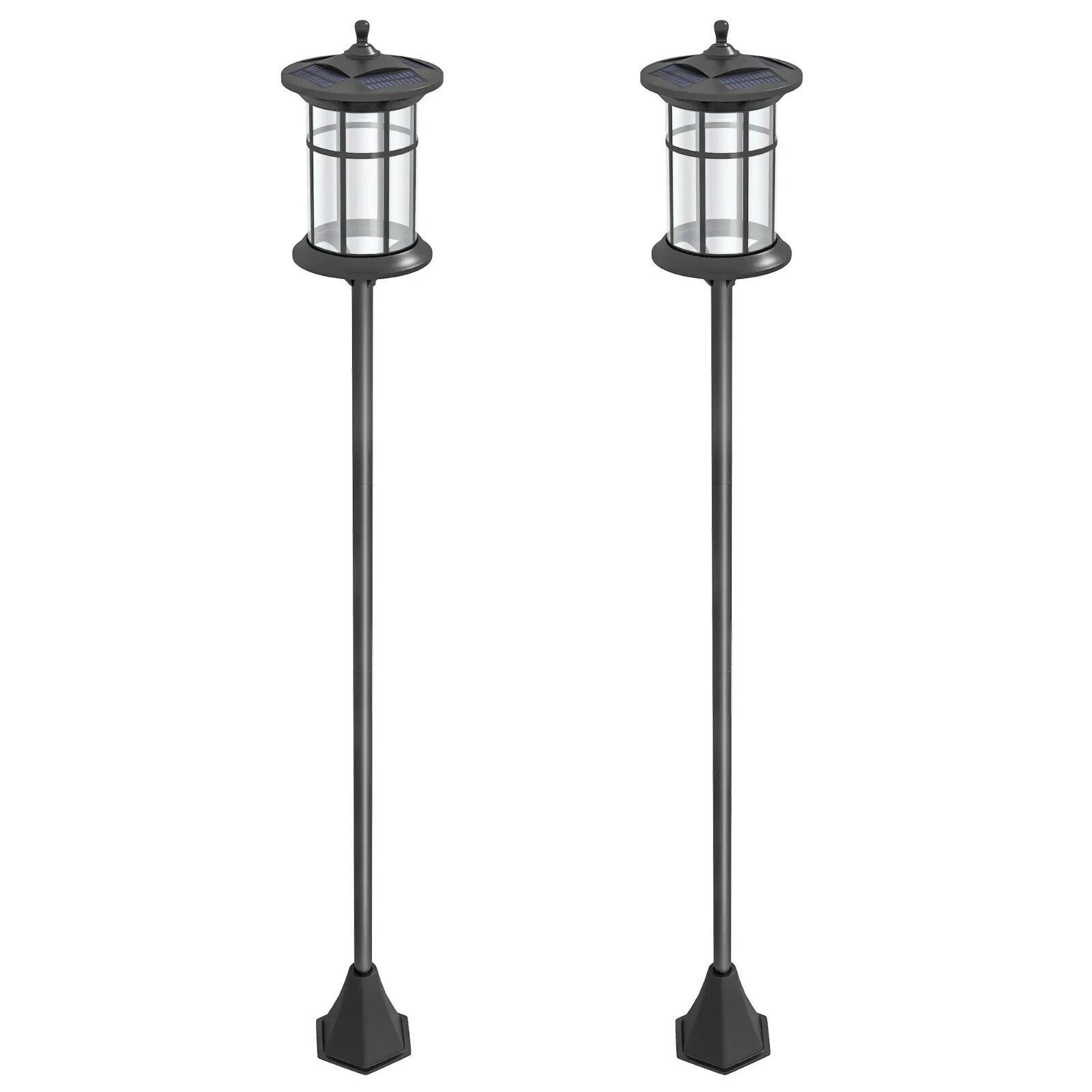 1.8 m LED Garden Lamp Post Solar Lights Waterproof Lighting for Patio Pathway - Home and Garden Furniture Shop - rustic - furniture