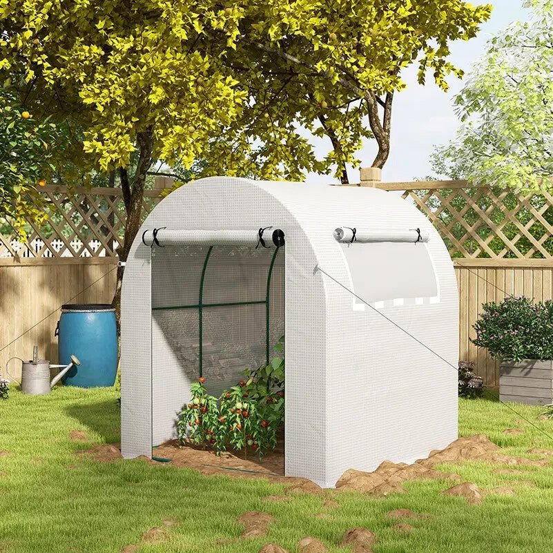1.8 x 1.8 x 2m Walk In Polytunnel Greenhouse with Roll Up Door Garden Grow House - Home and Garden Furniture Shop - rustic - furniture