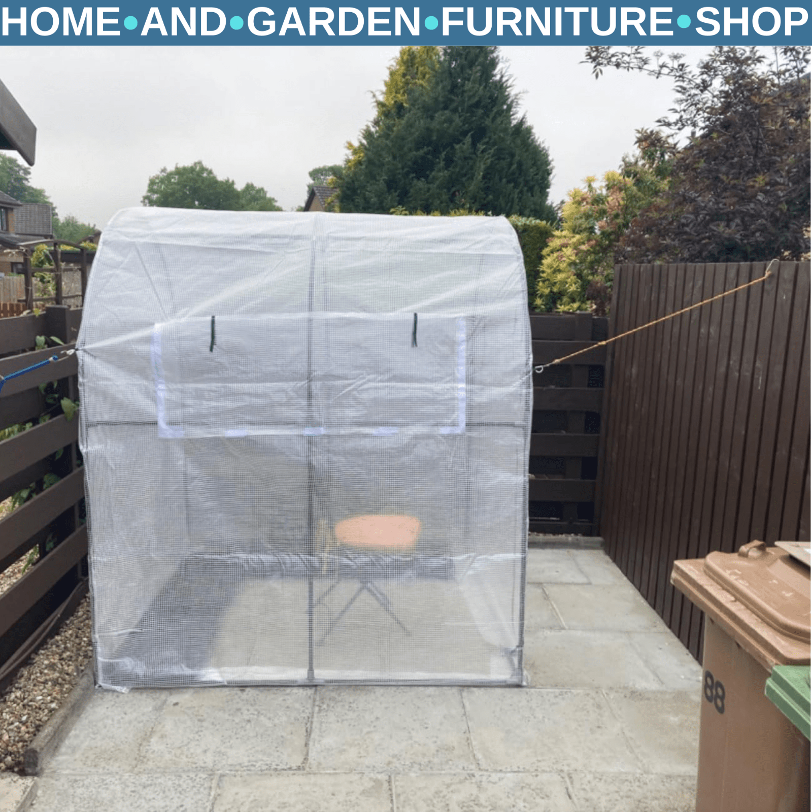 1.8 x 1.8 x 2m Walk In Polytunnel Greenhouse with Roll Up Door Garden Grow House - Home and Garden Furniture Shop - rustic - furniture