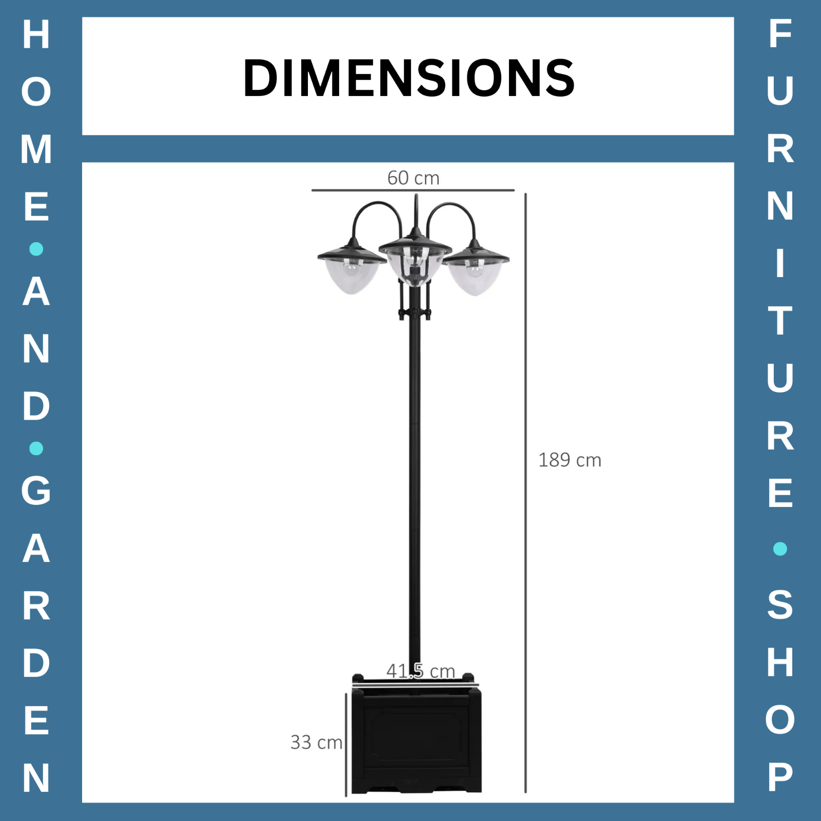 189cm Solar Lamp Post 3Head Street Light w/ Planter Outdoor LED Lighting Auto On - Home and Garden Furniture Shop - #rustic - furniture#