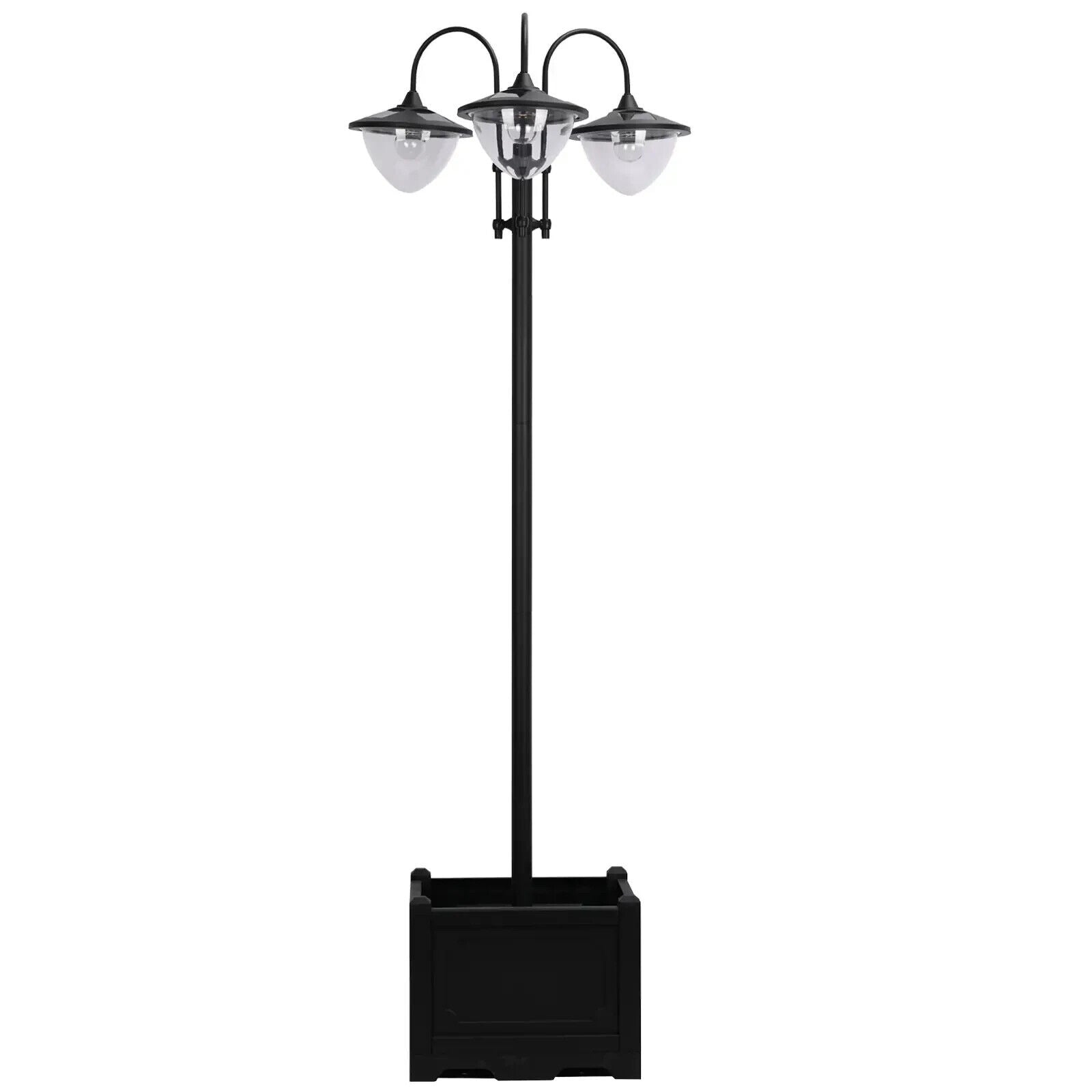 189cm Solar Lamp Post 3Head Street Light w/ Planter Outdoor LED Lighting Auto On - Home and Garden Furniture Shop - #rustic - furniture#