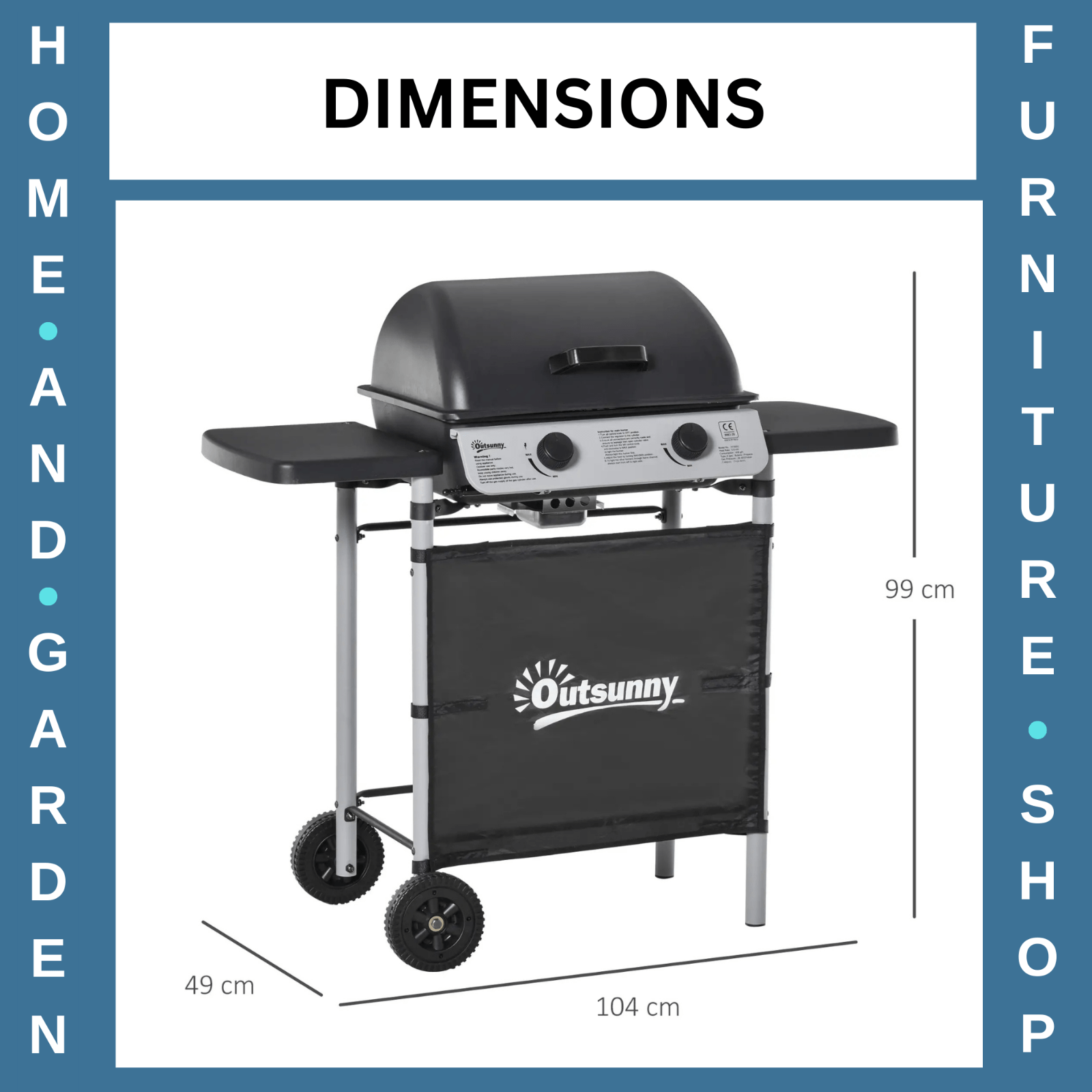 2 Burner Propane Gas BBQ Grill with 5.6kW Output and Side Shelves for Cooking - Home and Garden Furniture Shop - rustic - furniture