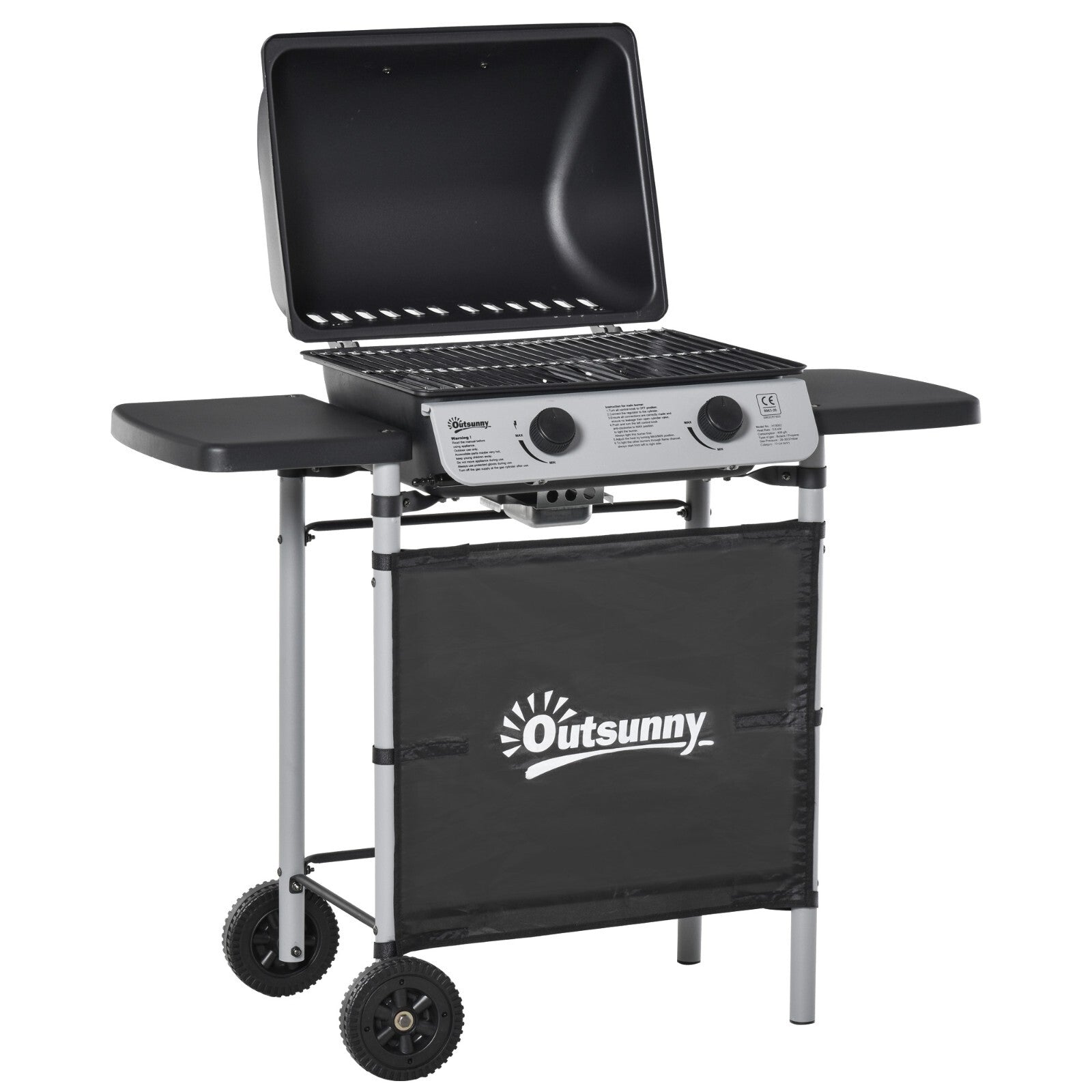 2 Burner Propane Gas BBQ Grill with 5.6kW Output and Side Shelves for Cooking - Home and Garden Furniture Shop - rustic - furniture
