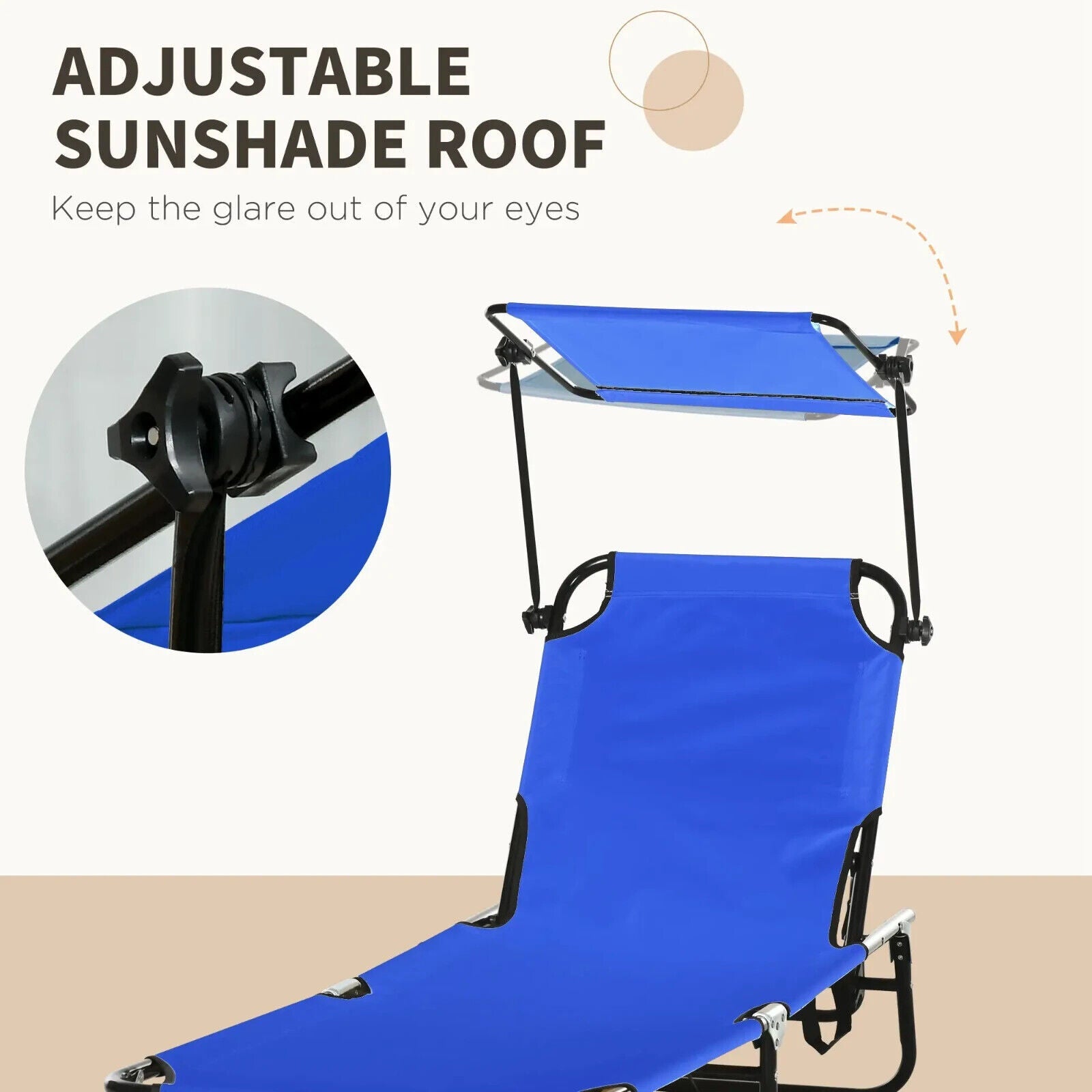 2 Folding Sun Loungers with Canopy Adjustable Reclining Chairs with Side Pockets - Home and Garden Furniture Shop - #rustic - furniture#