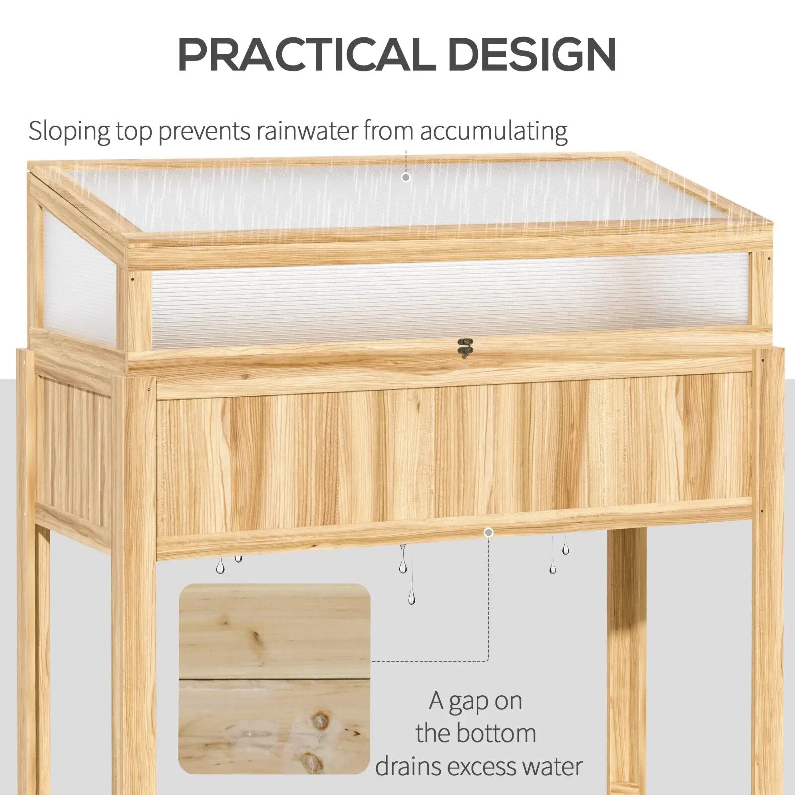 2 in 1 Wooden Cold Frame Greenhouse with Raised Planter and Open Top for Plants - Home and Garden Furniture Shop - rustic - furniture