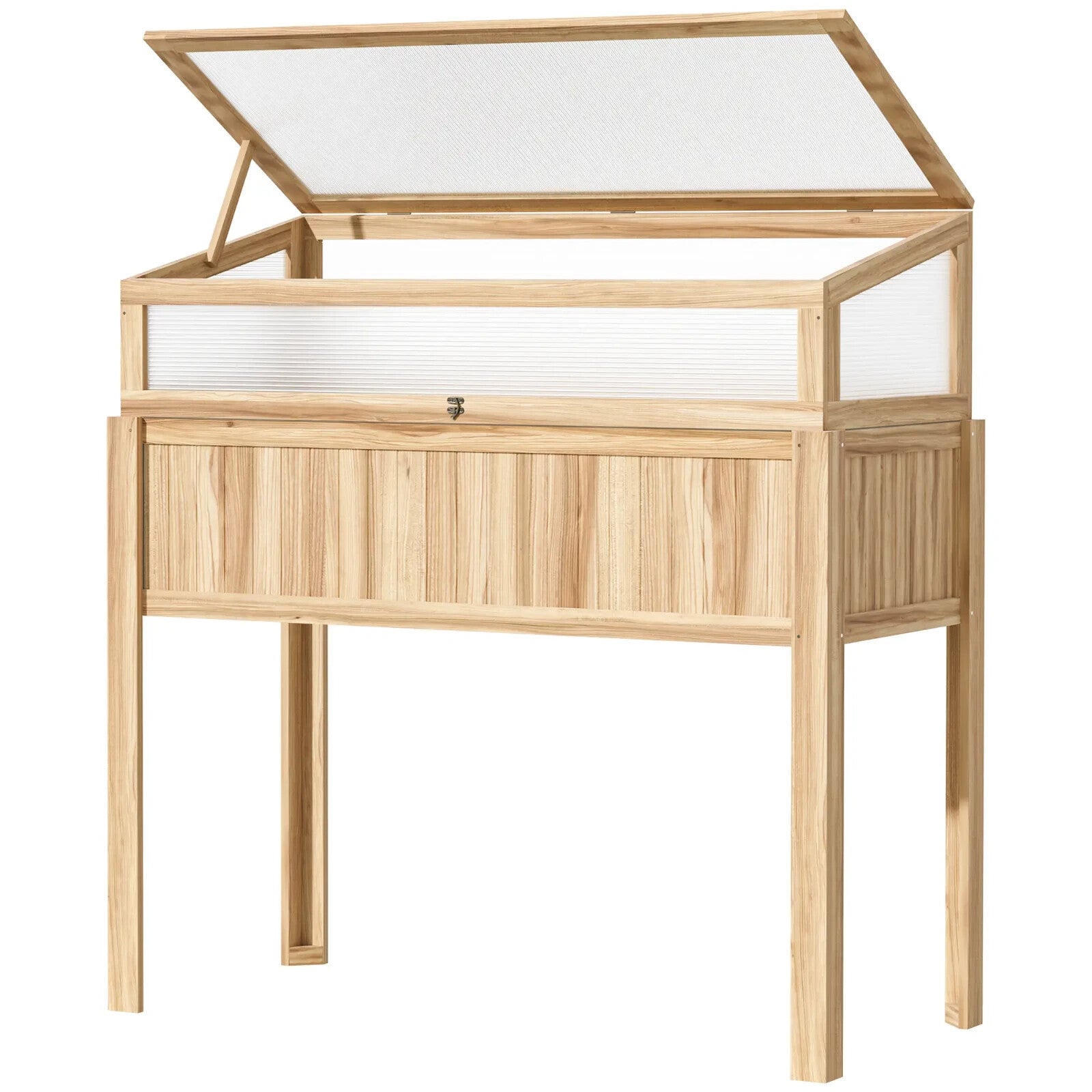 2 in 1 Wooden Cold Frame Greenhouse with Raised Planter and Open Top for Plants - Home and Garden Furniture Shop - rustic - furniture