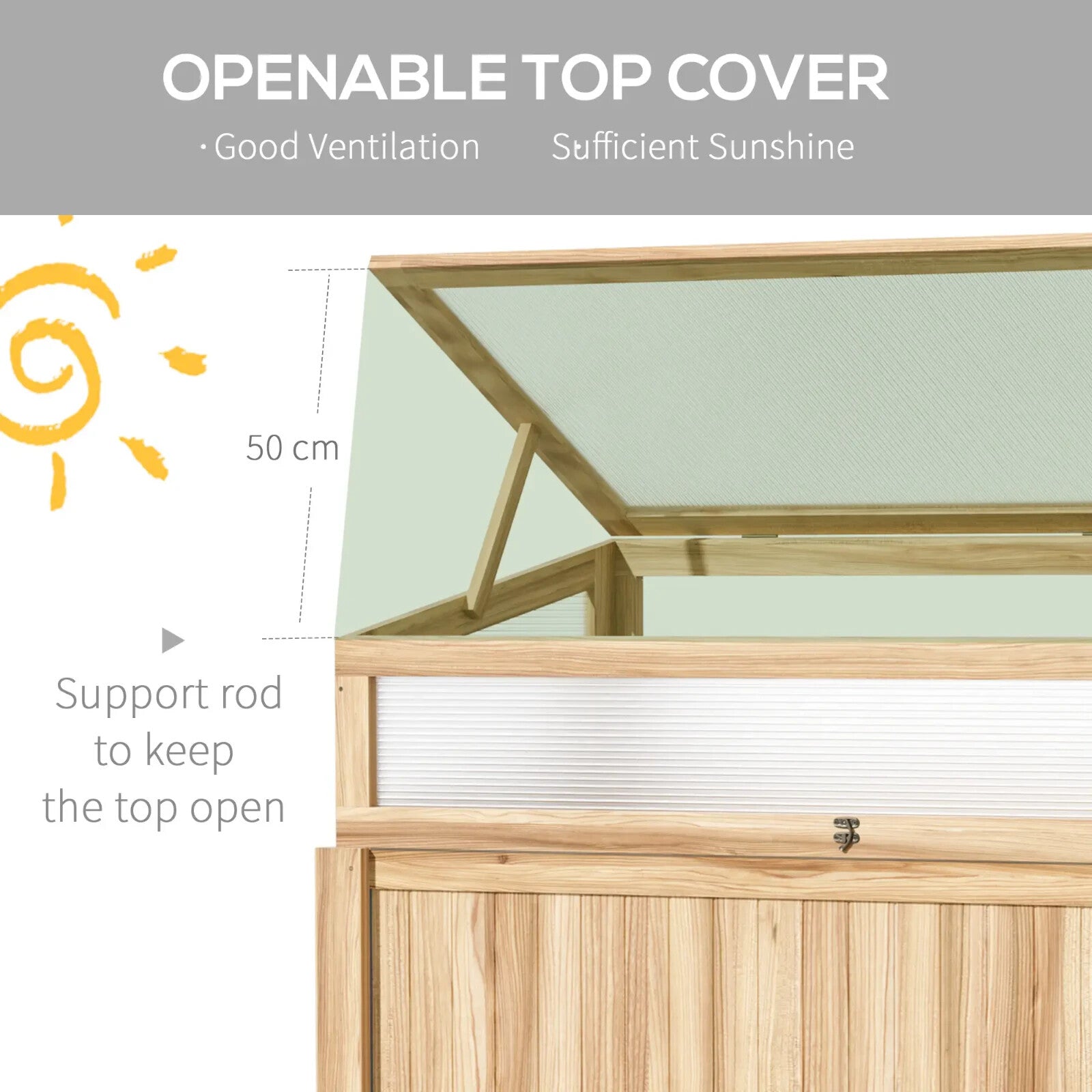 2 in 1 Wooden Cold Frame Greenhouse with Raised Planter and Open Top for Plants - Home and Garden Furniture Shop - rustic - furniture