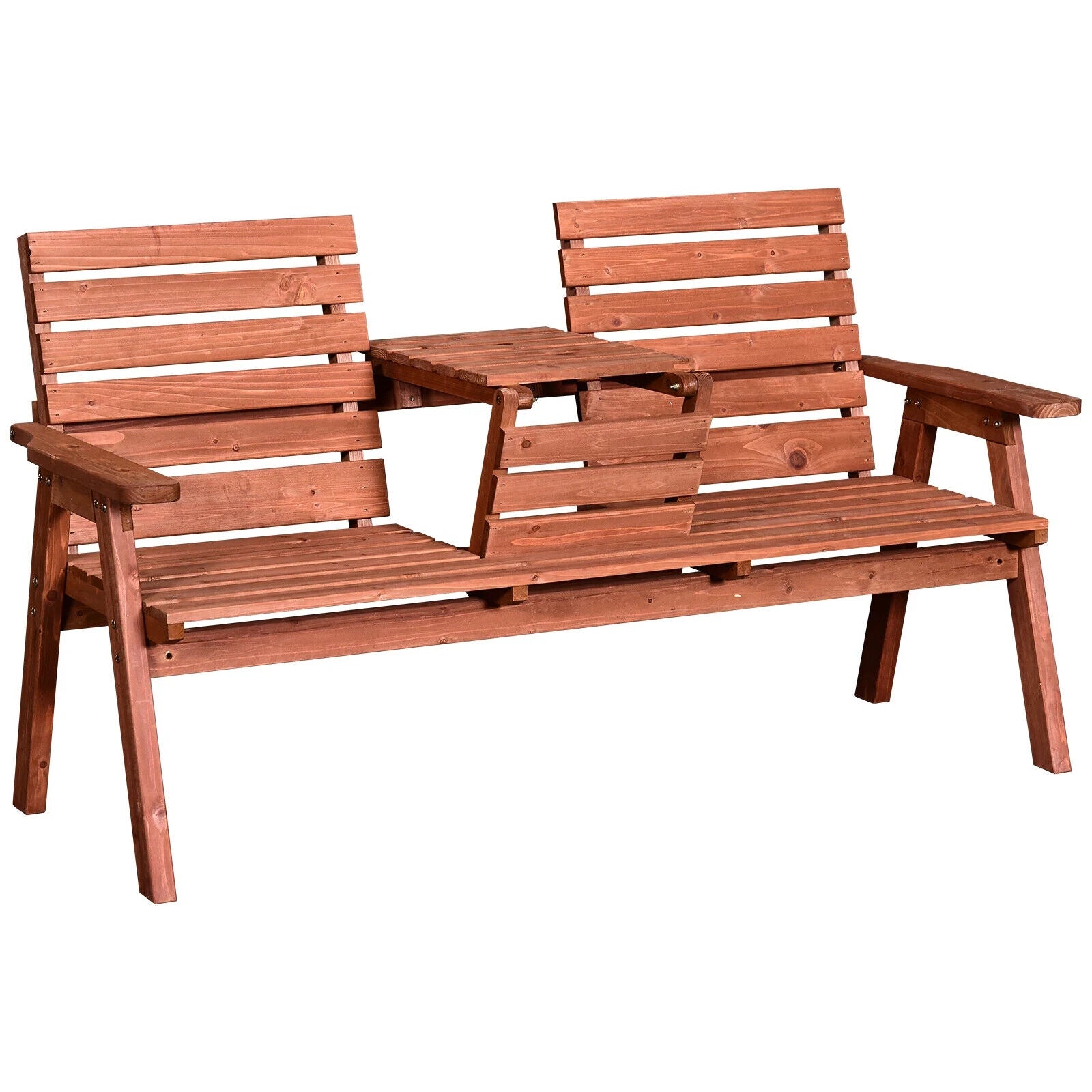 2 or 3 Seater Wooden Garden Bench Convertable Table w/ Armrests Patio Bench Seat - Home and Garden Furniture Shop - #rustic - furniture#