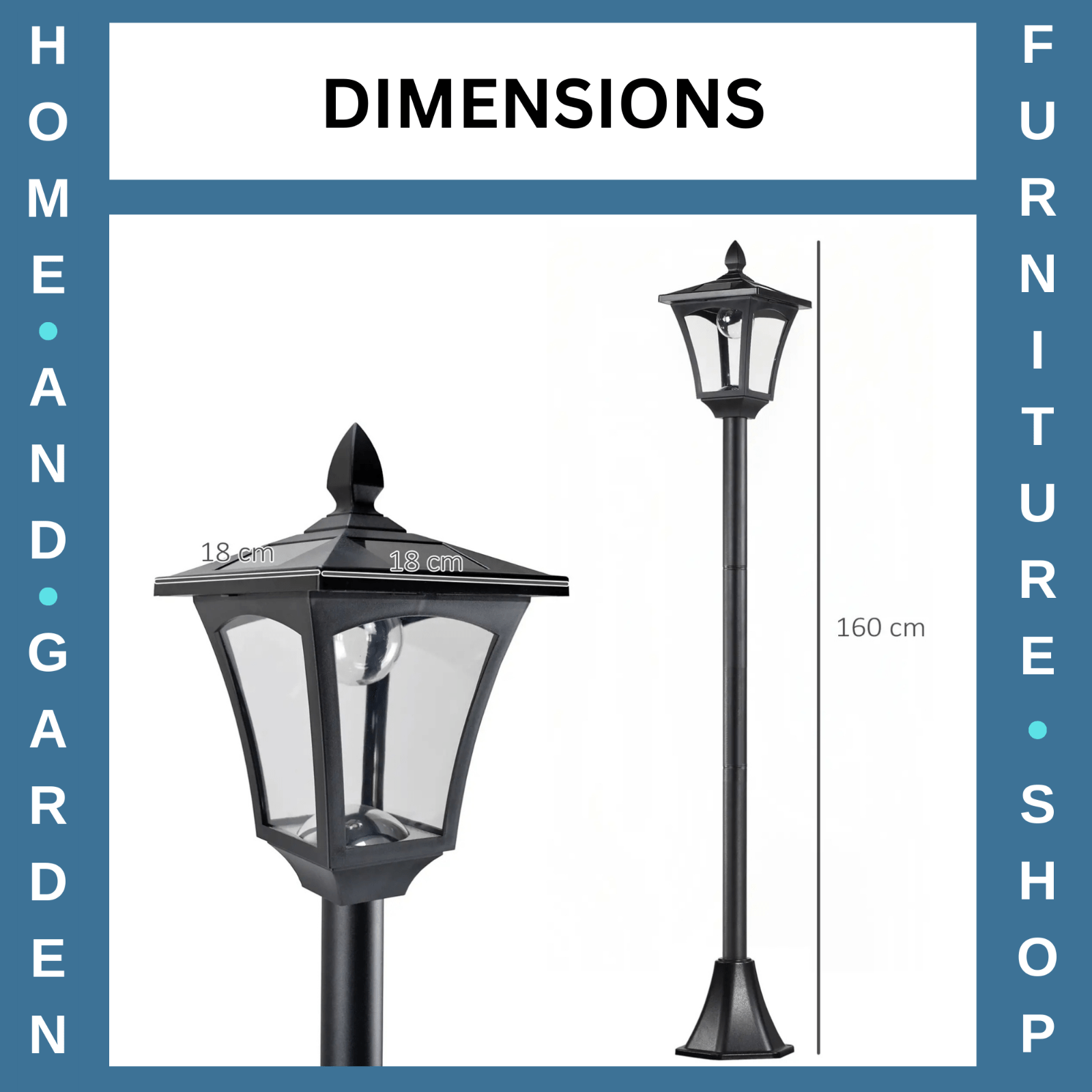 2 Pack Solar LED Post Lights Outdoor Garden Pathway Bollard Lamps 1.6m Tall - Home and Garden Furniture Shop - rustic - furniture