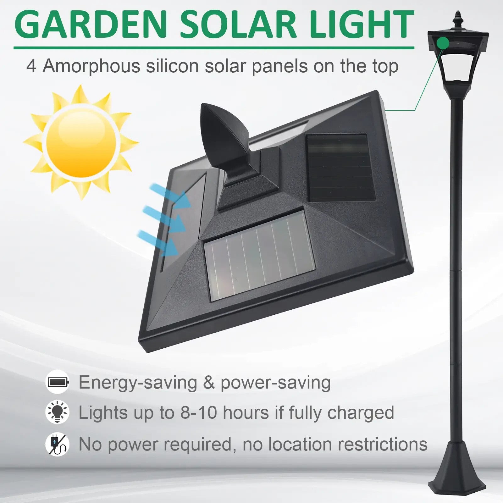 2 Pack Solar LED Post Lights Outdoor Garden Pathway Bollard Lamps 1.6m Tall - Home and Garden Furniture Shop - rustic - furniture