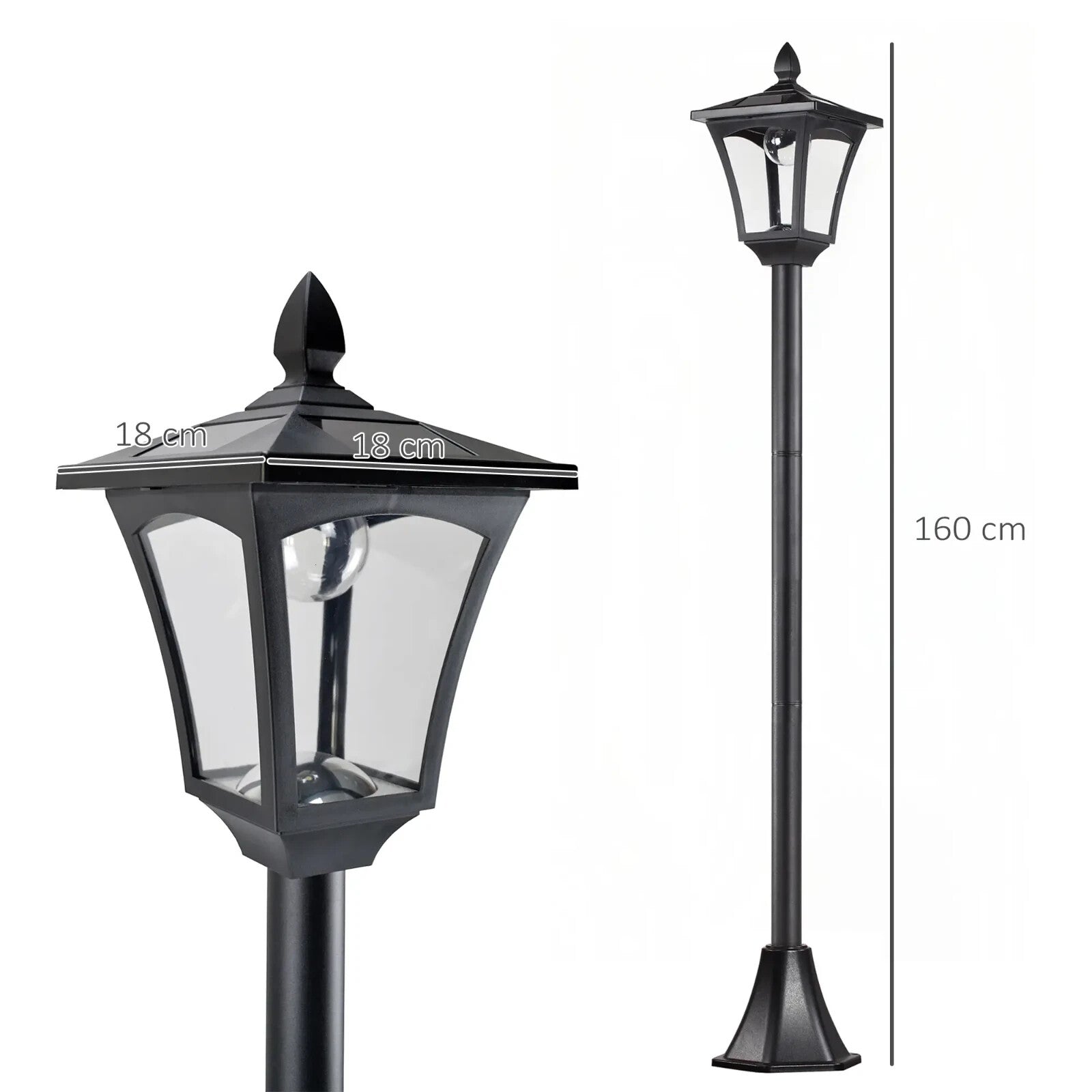 2 Pack Solar LED Post Lights Outdoor Garden Pathway Bollard Lamps 1.6m Tall - Home and Garden Furniture Shop - rustic - furniture