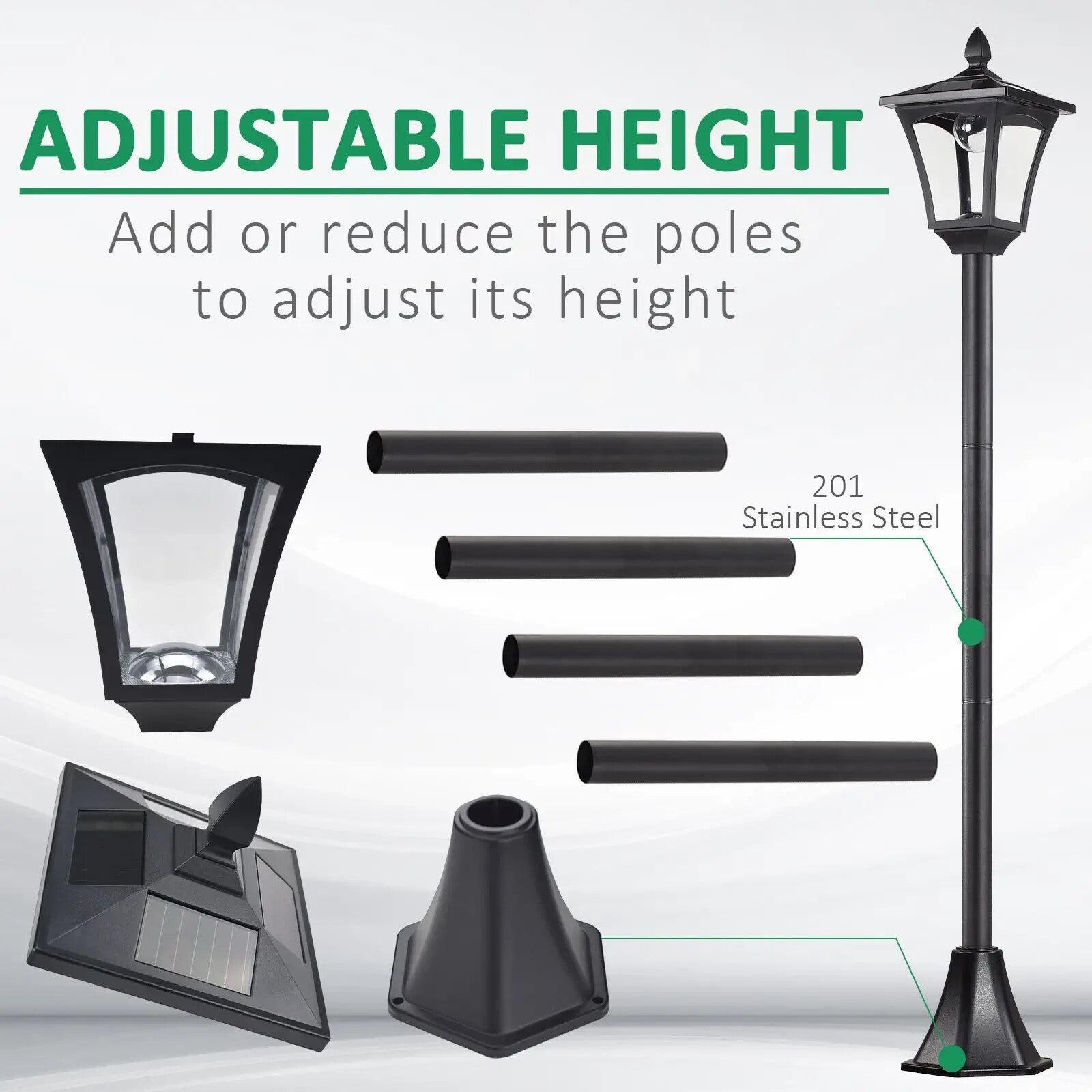 2 Pack Solar LED Post Lights Outdoor Garden Pathway Bollard Lamps 1.6m Tall - Home and Garden Furniture Shop - rustic - furniture