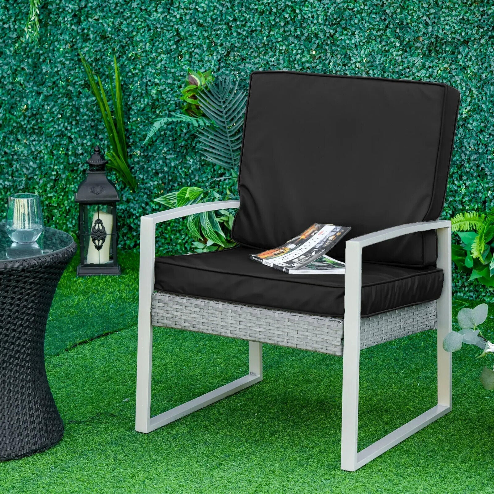 2 Piece Cushion Set with Seat and Back Pad for Rattan Sofa Chair Indoor Outdoor - Home and Garden Furniture Shop - #rustic - furniture#