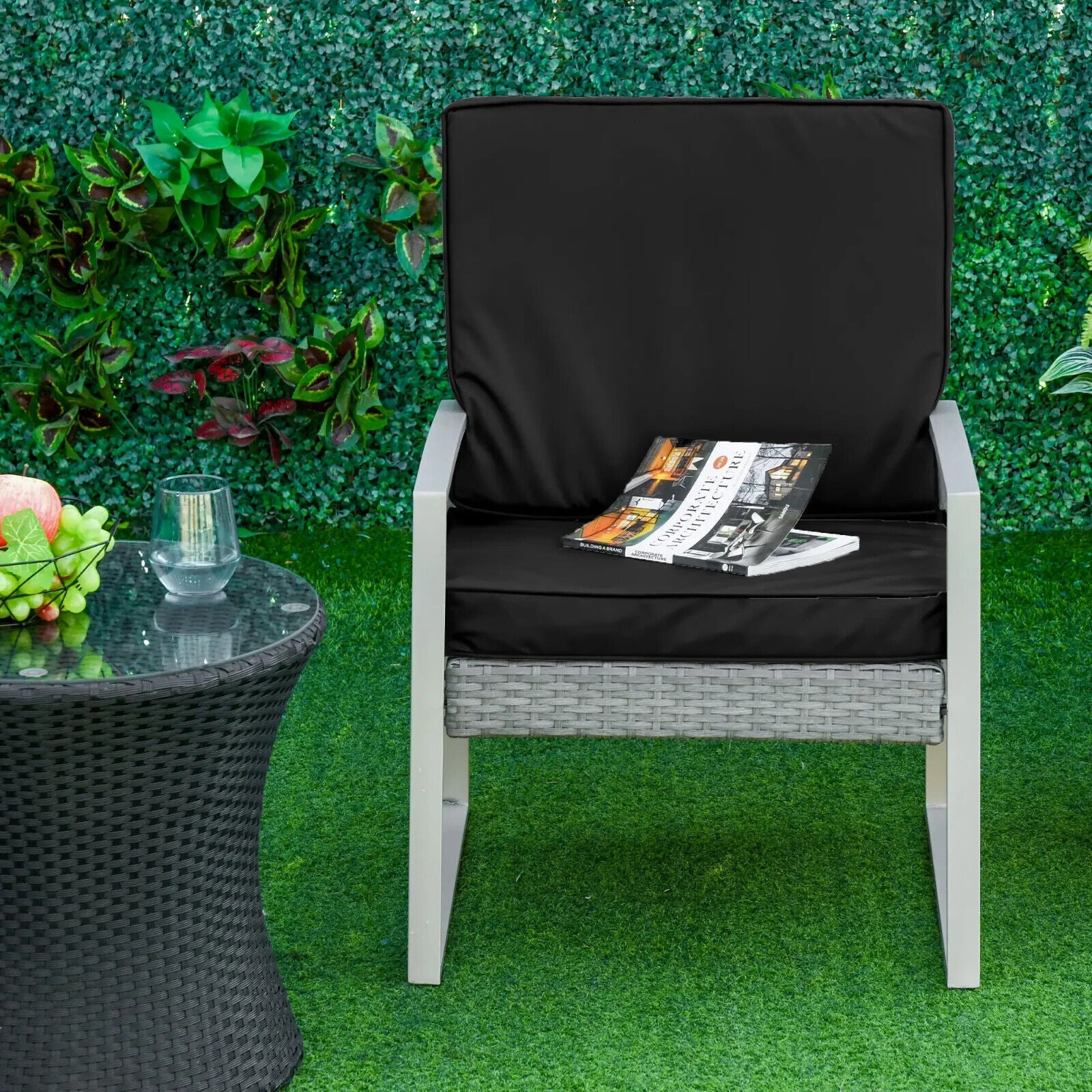 2 Piece Cushion Set with Seat and Back Pad for Rattan Sofa Chair Indoor Outdoor - Home and Garden Furniture Shop - #rustic - furniture#