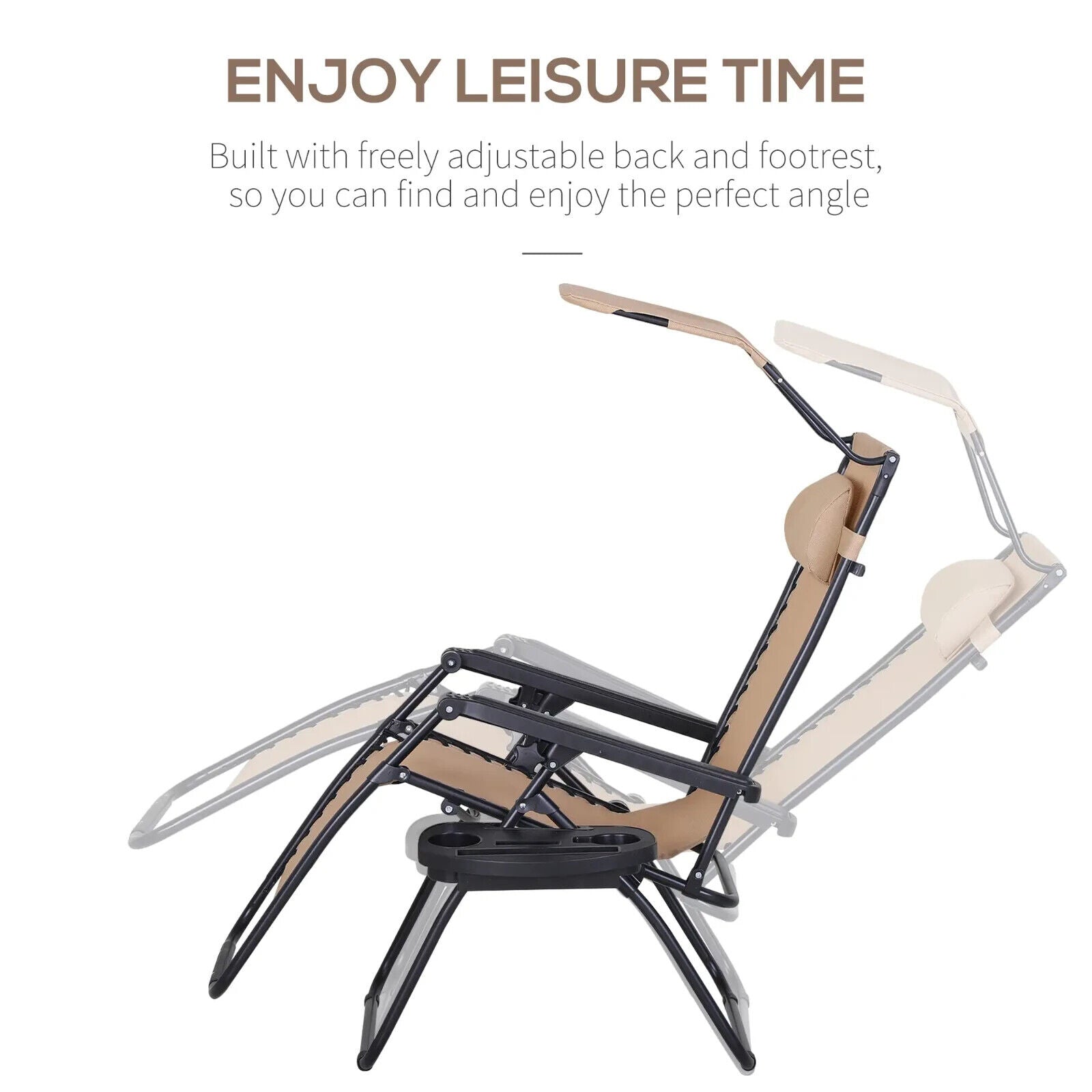 2 Piece Foldable Reclining Garden Chairs Zero Gravity Deck Sun Loungers Set - Home and Garden Furniture Shop - #rustic - furniture#